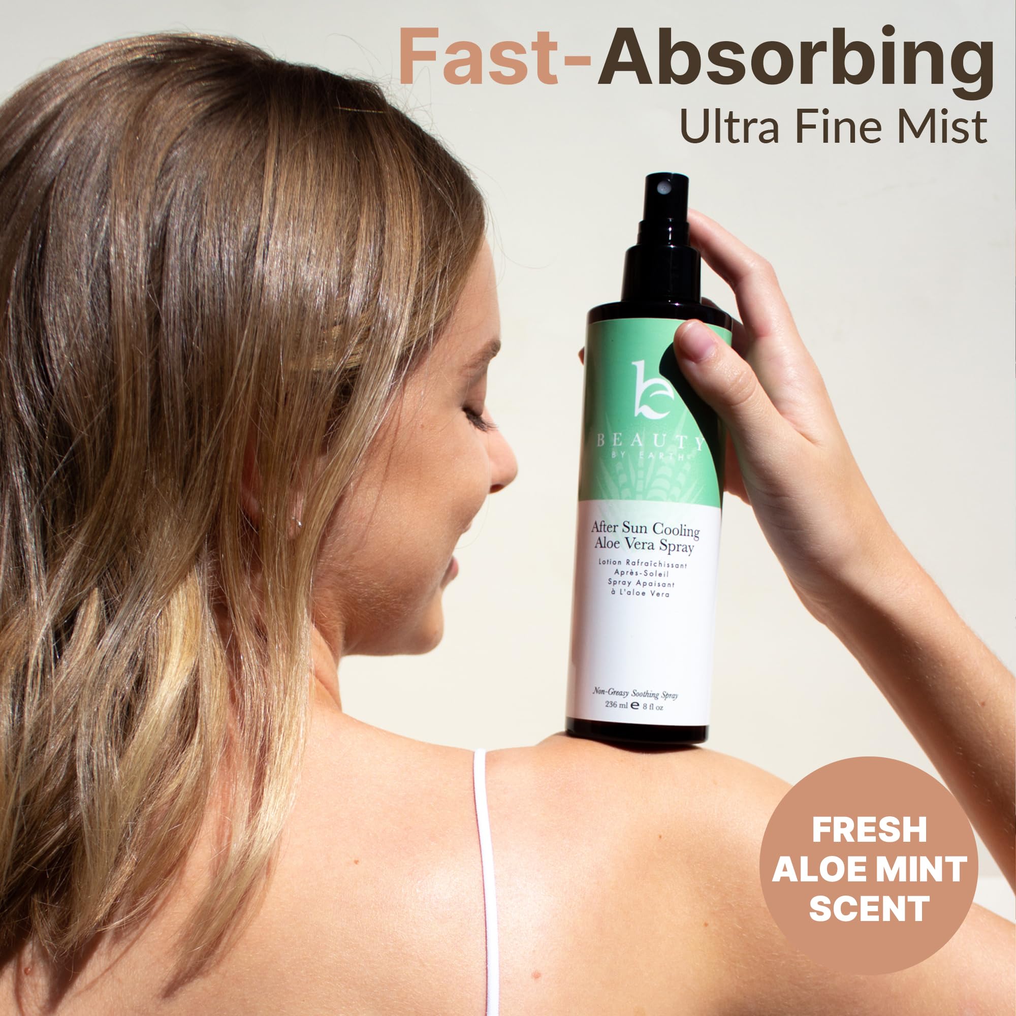 Beauty by Earth After Sun Cooling Aloe Vera Spray – USA Made Sunburn Relief
