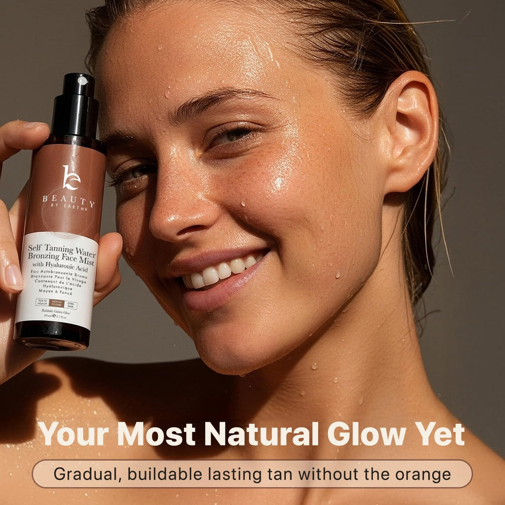 Beauty by Earth Bronzing Face Tanner Spray Mist – Sunless Face Tanning Water (USA Made, Natural & Organic)