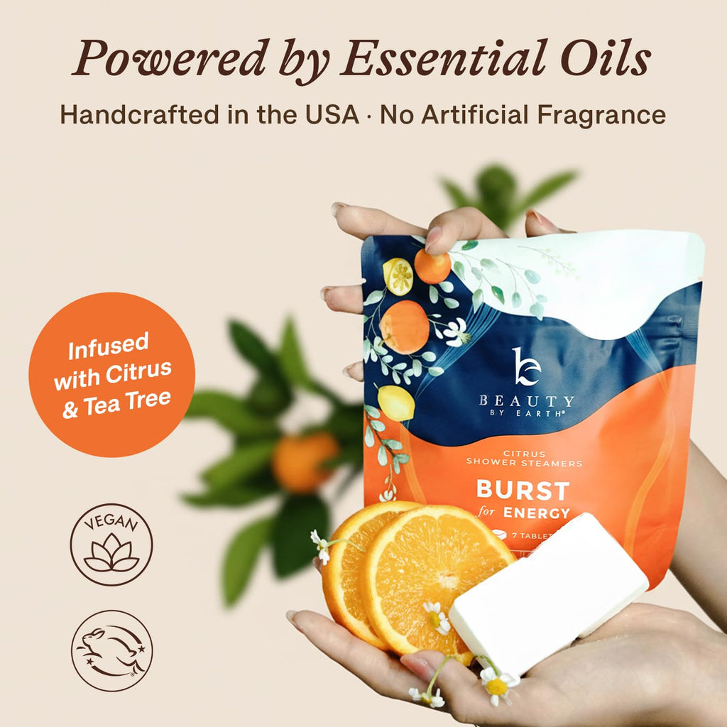 Beauty by Earth Shower Steamers Aromatherapy – USA Made Citrus, Long-Lasting Aroma, Gift Ready