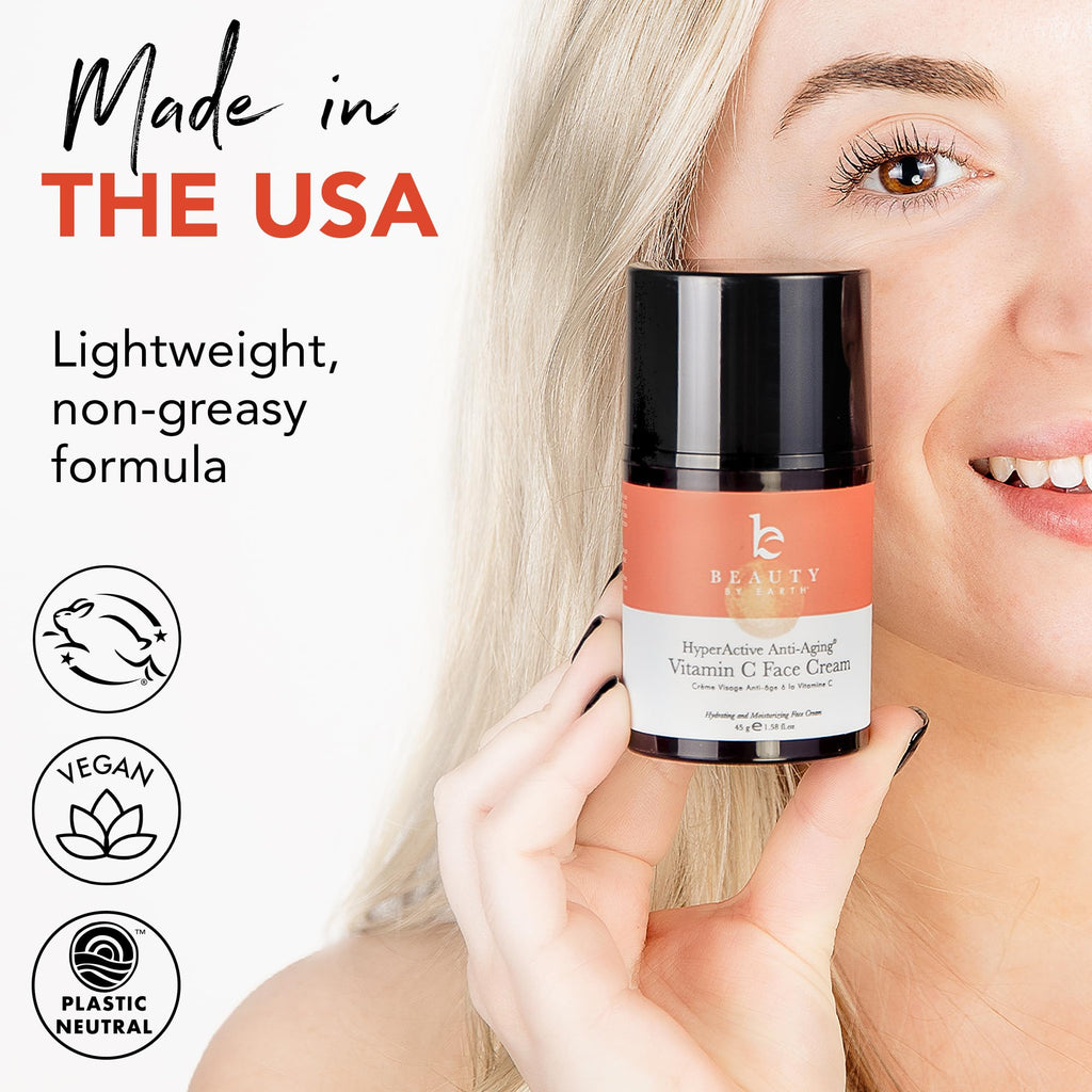 Beauty by Earth Vitamin C Face Cream – USA Made, Brightening & Hydrating