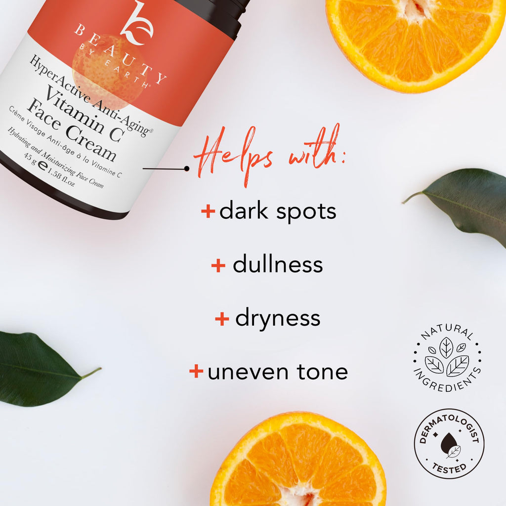 Beauty by Earth Vitamin C Face Cream – USA Made, Brightening & Hydrating