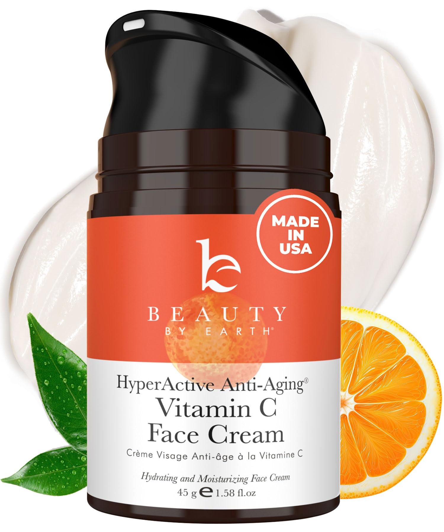 Beauty by Earth Vitamin C Face Cream – USA Made, Brightening & Hydrating