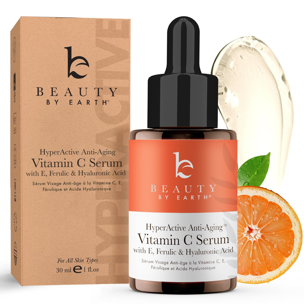 Beauty by Earth Vitamin C Serum – Made in USA, Organic & Brightening