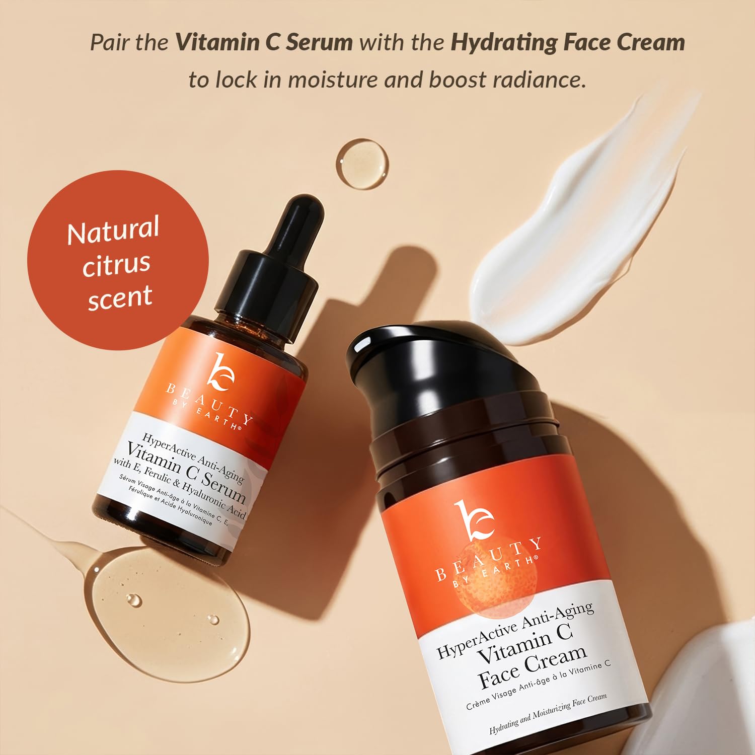 Beauty by Earth Vitamin C Serum – Made in USA, Organic & Brightening