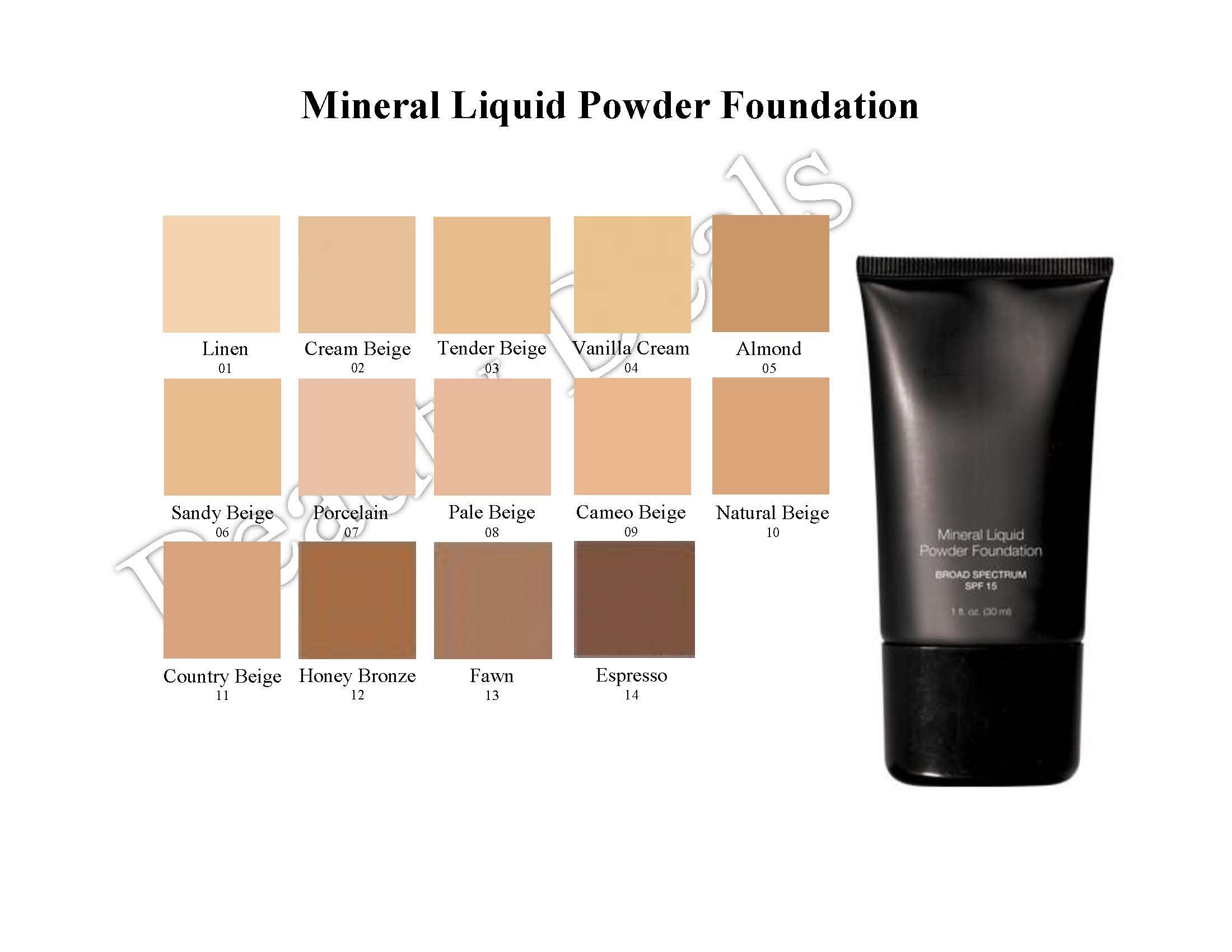 Beauty Deals Mineral Liquid Foundation SPF 15 Cream Beige — Medium to Full Coverage