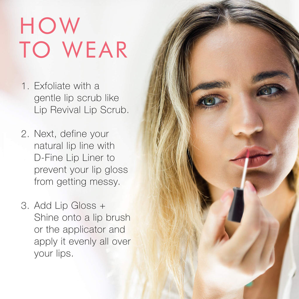 Beauty For Real Lip Gloss + Shine Light My Fire – Opaque Red, Non-Sticky Hydrating Gloss with Mirror Cap & LED Wand