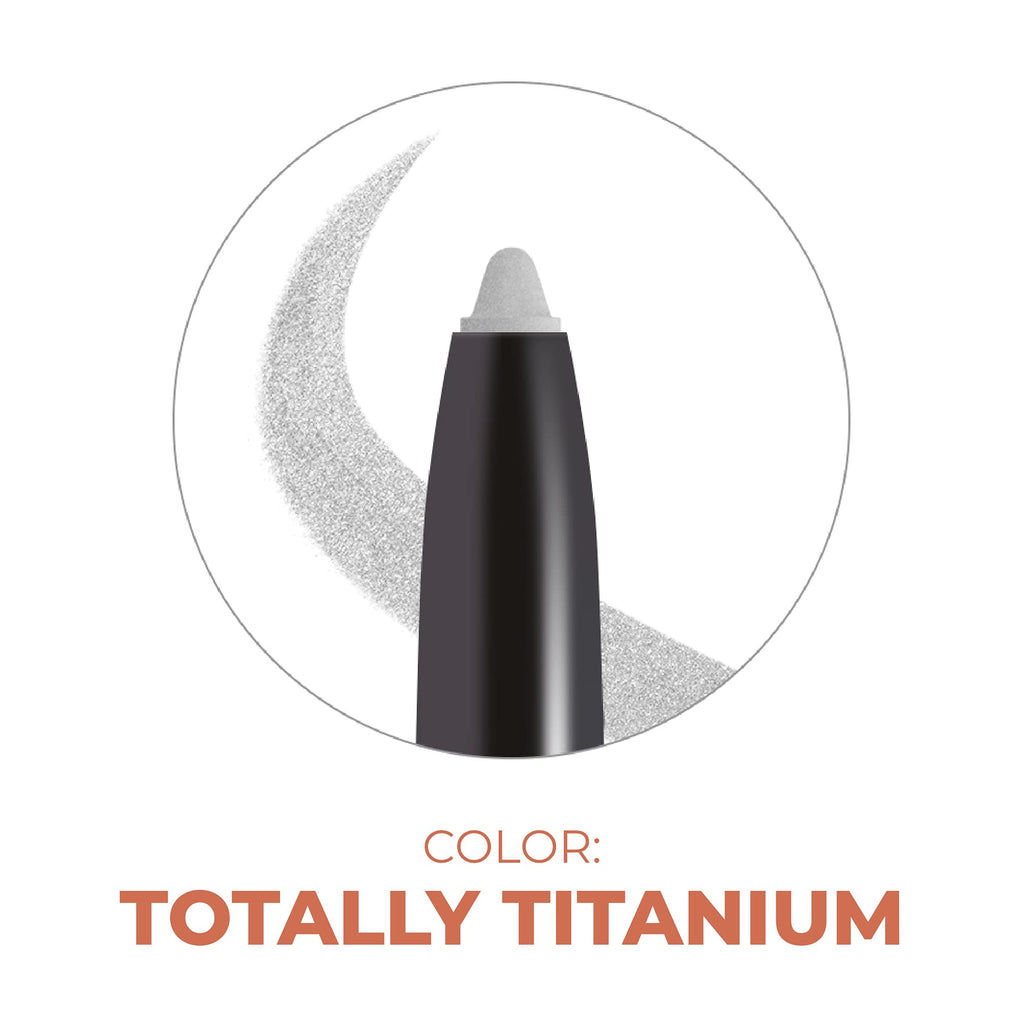 Beauty For Real I-Line 24-7 Eyeliner - Totally Titanium Silver | Waterproof Gel, Safe for Sensitive Eyes | 0.01 oz