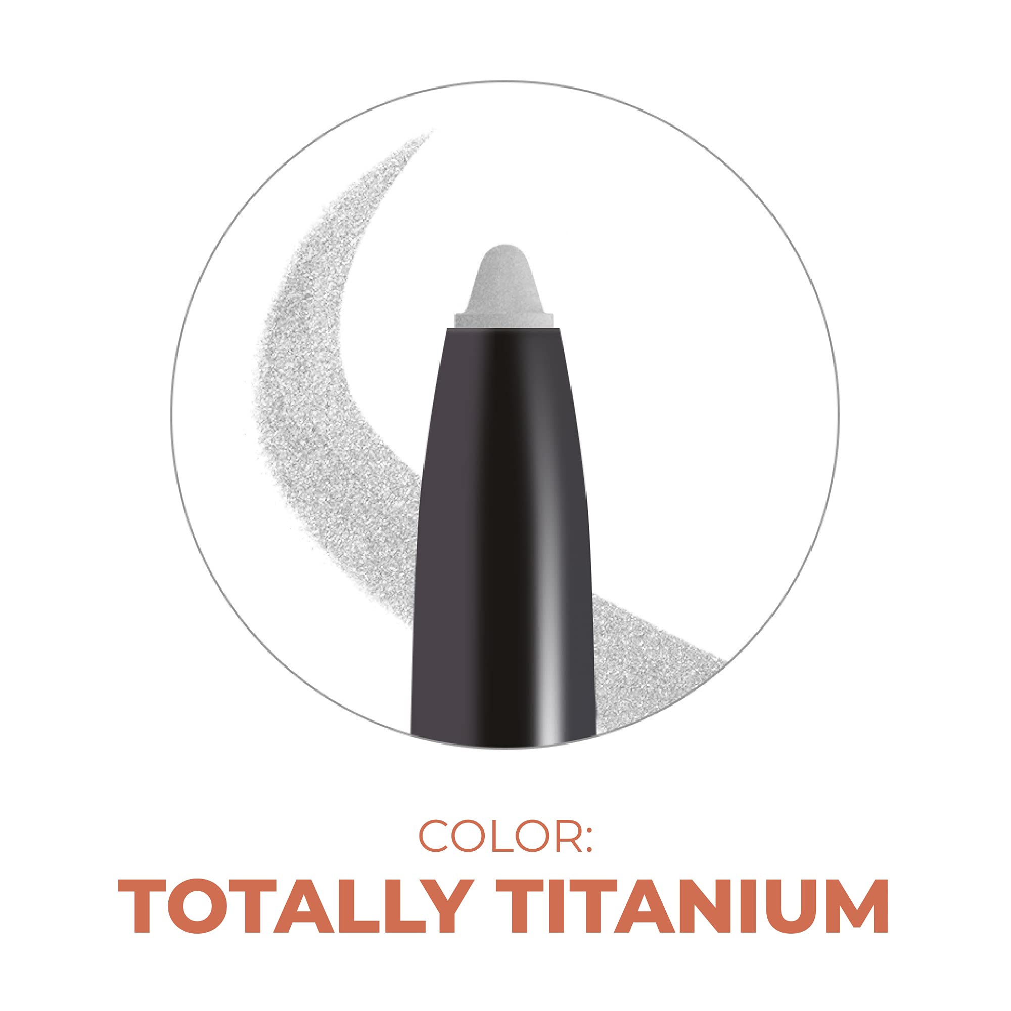 Beauty For Real I-Line 24-7 Eyeliner - Totally Titanium Silver | Waterproof Gel, Safe for Sensitive Eyes | 0.01 oz