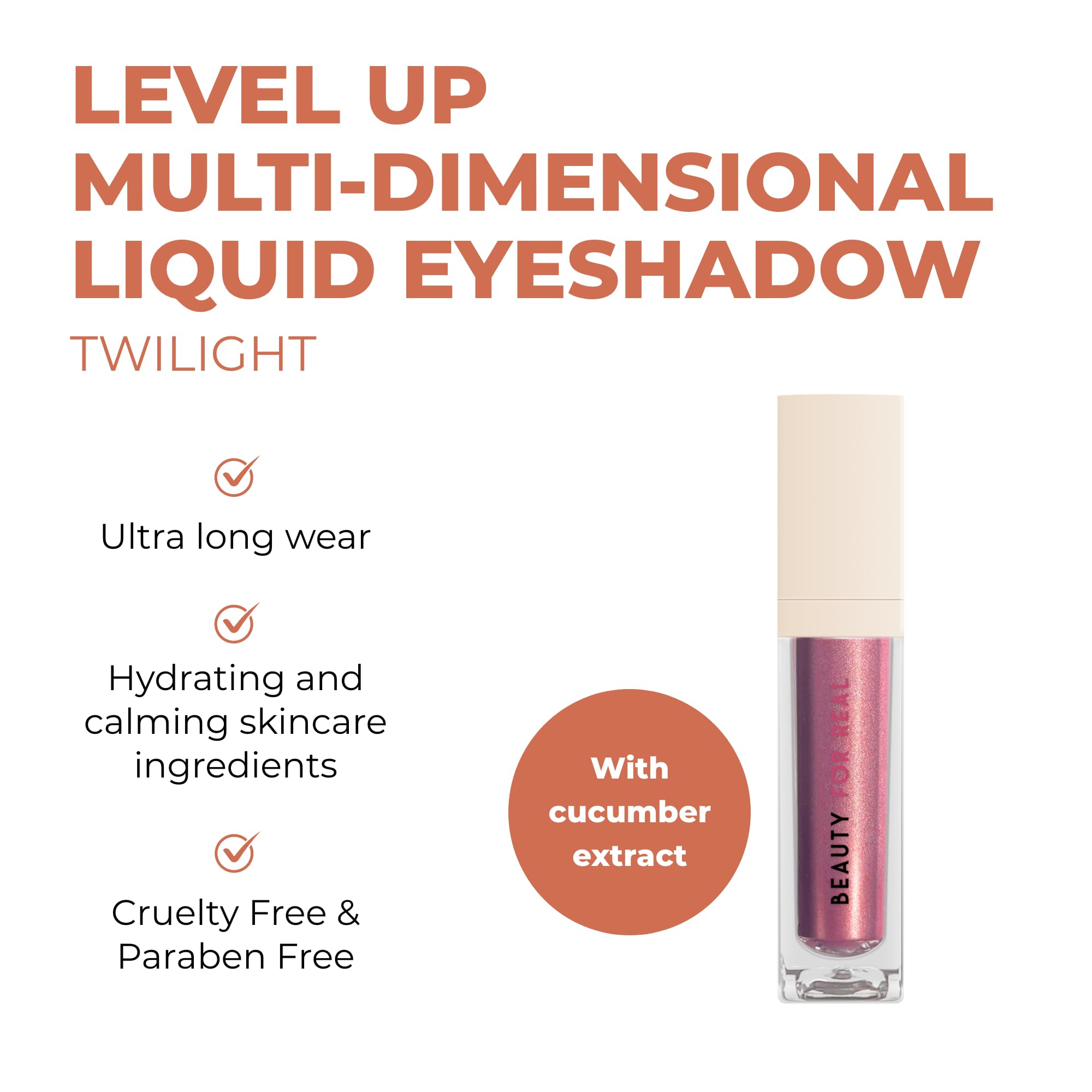 Beauty For Real Level Up Twilight Liquid Eyeshadow – Creaseless, Long-Wear, Cruelty-Free