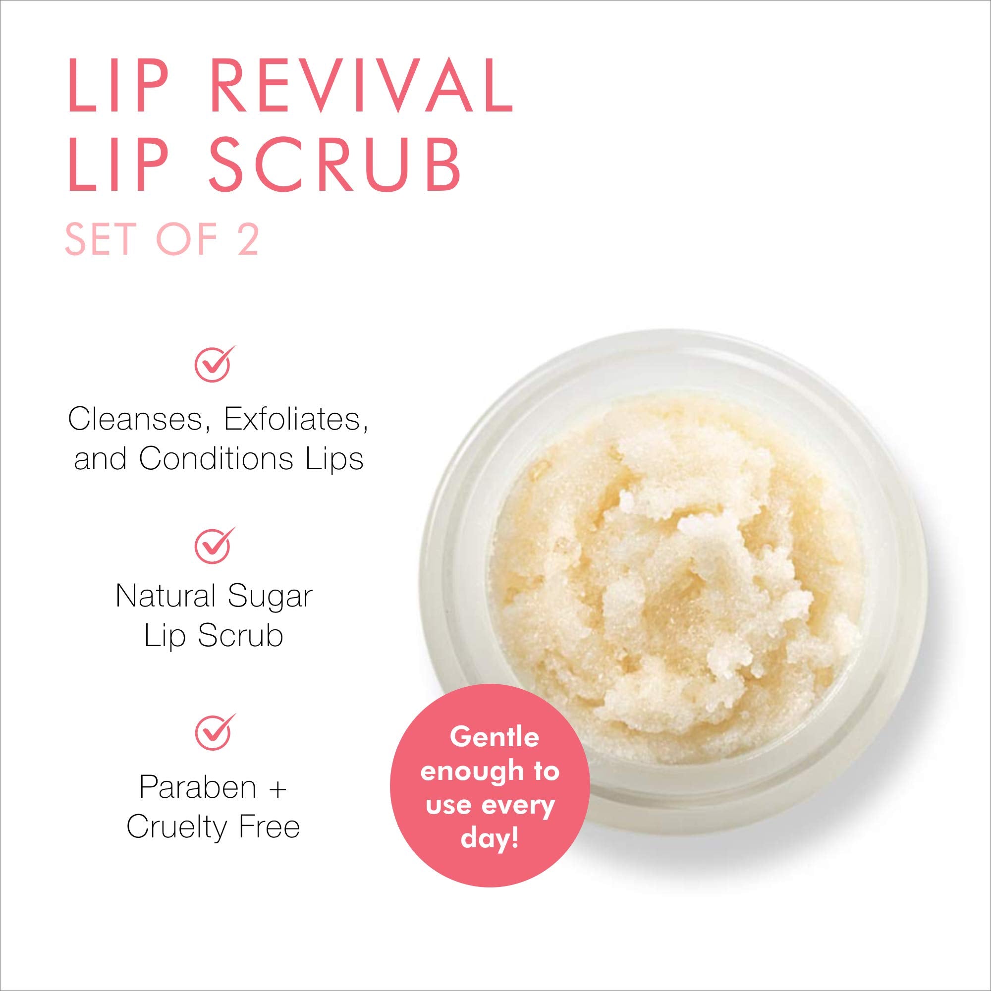Beauty For Real Lip Revival Set of 2 – Exfoliating Sugar Lip Scrub in Orange Spice & Spearmint | Organic, Vegan, Cruelty-Free