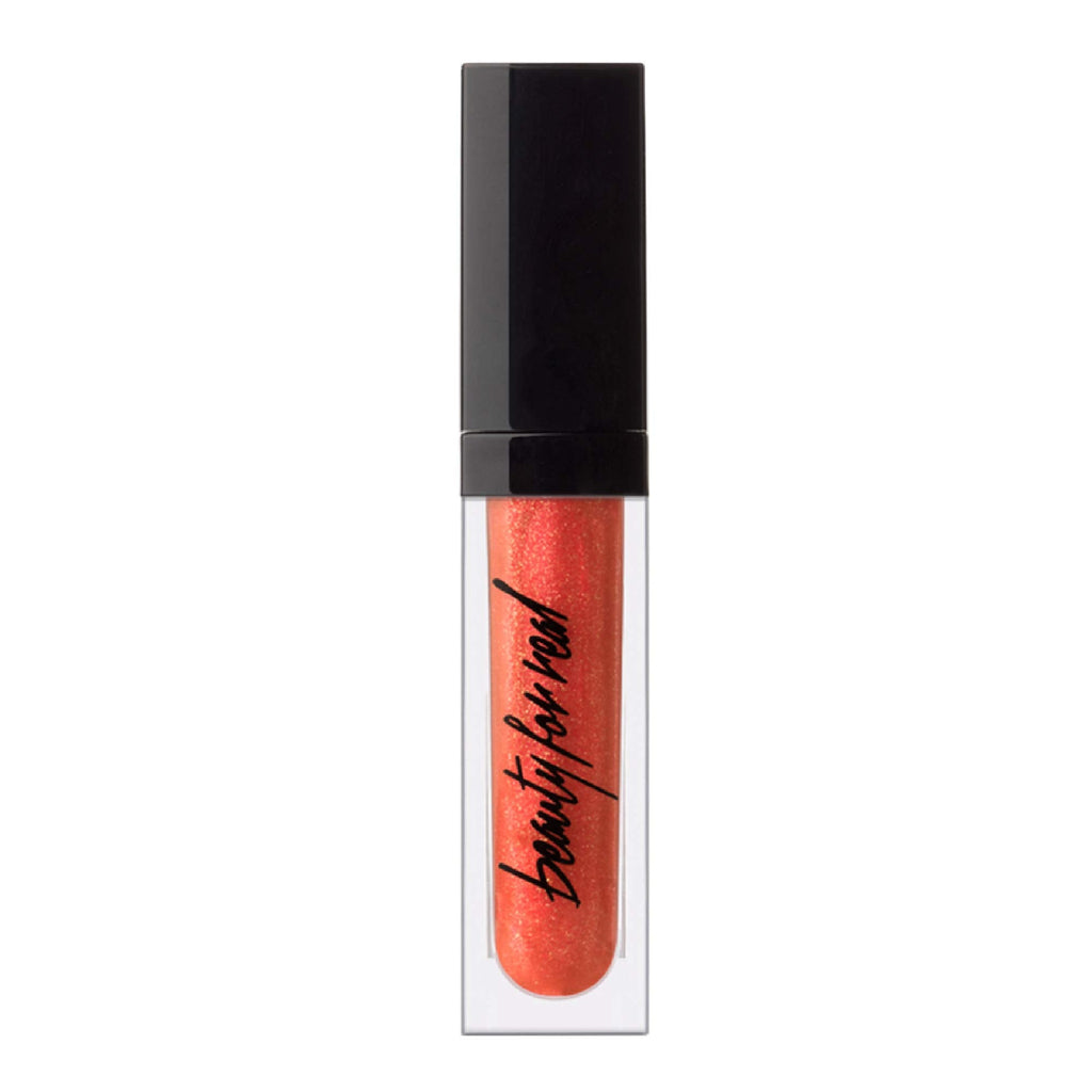 Beauty For Real Lip Gloss + Shine Orange Rush – Bright Coral Orange, Non-Sticky Plumping Gloss (0.15 fl oz)