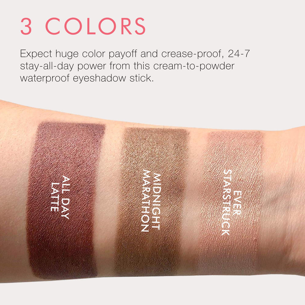 Beauty For Real Shadow Stx All Day Latte – Waterproof Cream-to-Powder Eyeshadow Stick with Built-in Sharpener