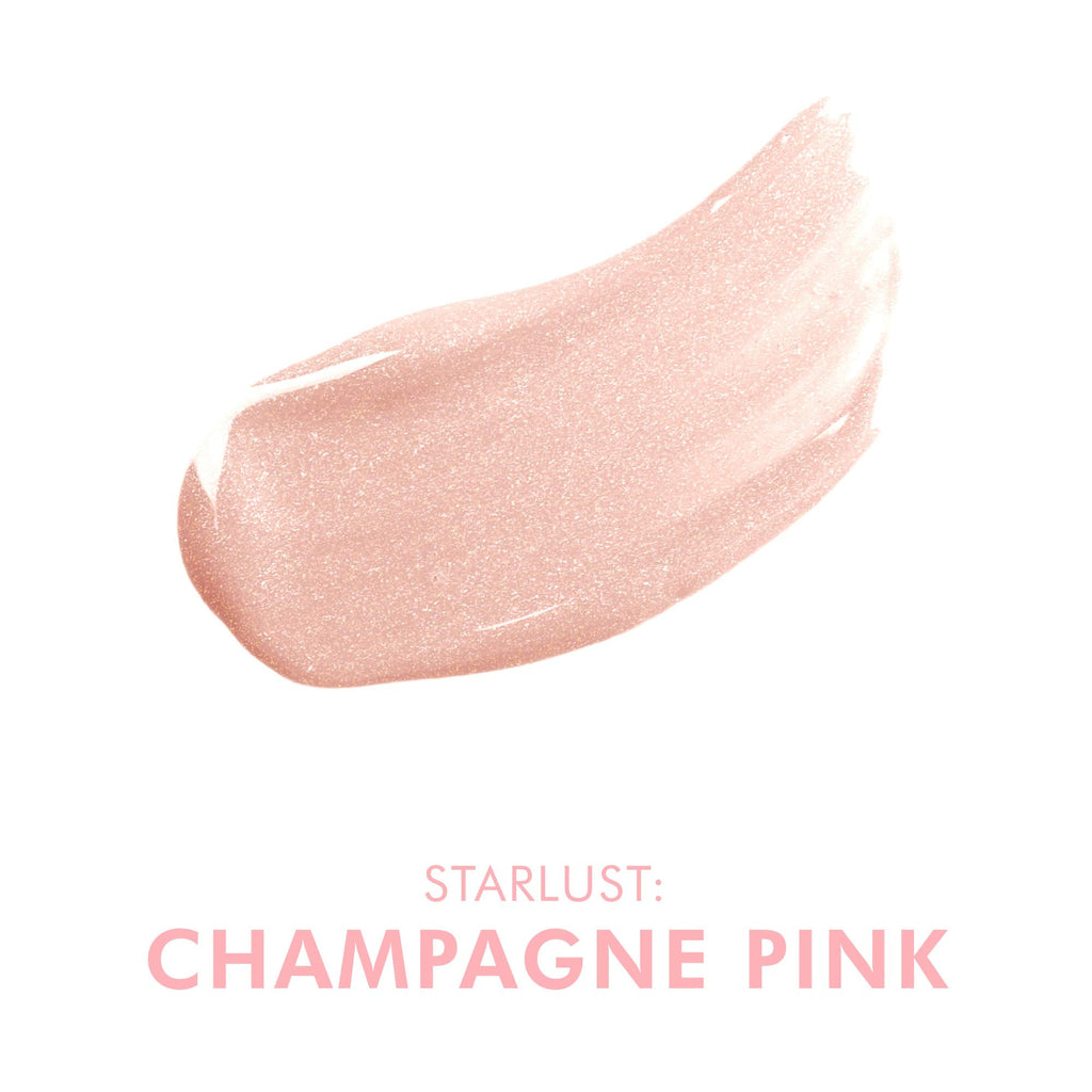 Beauty For Real Starlust Lip Gloss + Shine – Champagne Pink Metallic | Non-Sticky, Hydrating