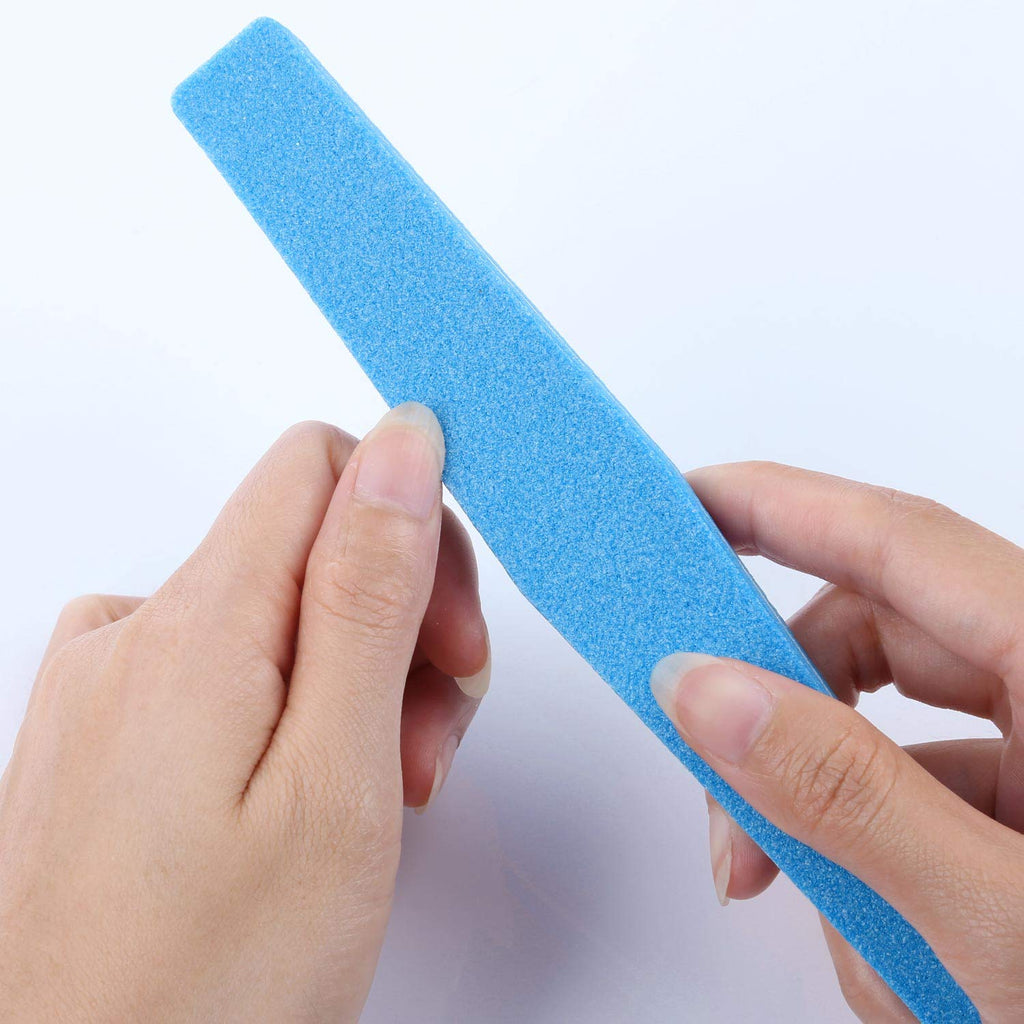 Beauty Max 20-Piece Nail Buffer Block Sponge File – Double-Sided 100/180 Grit, Washable