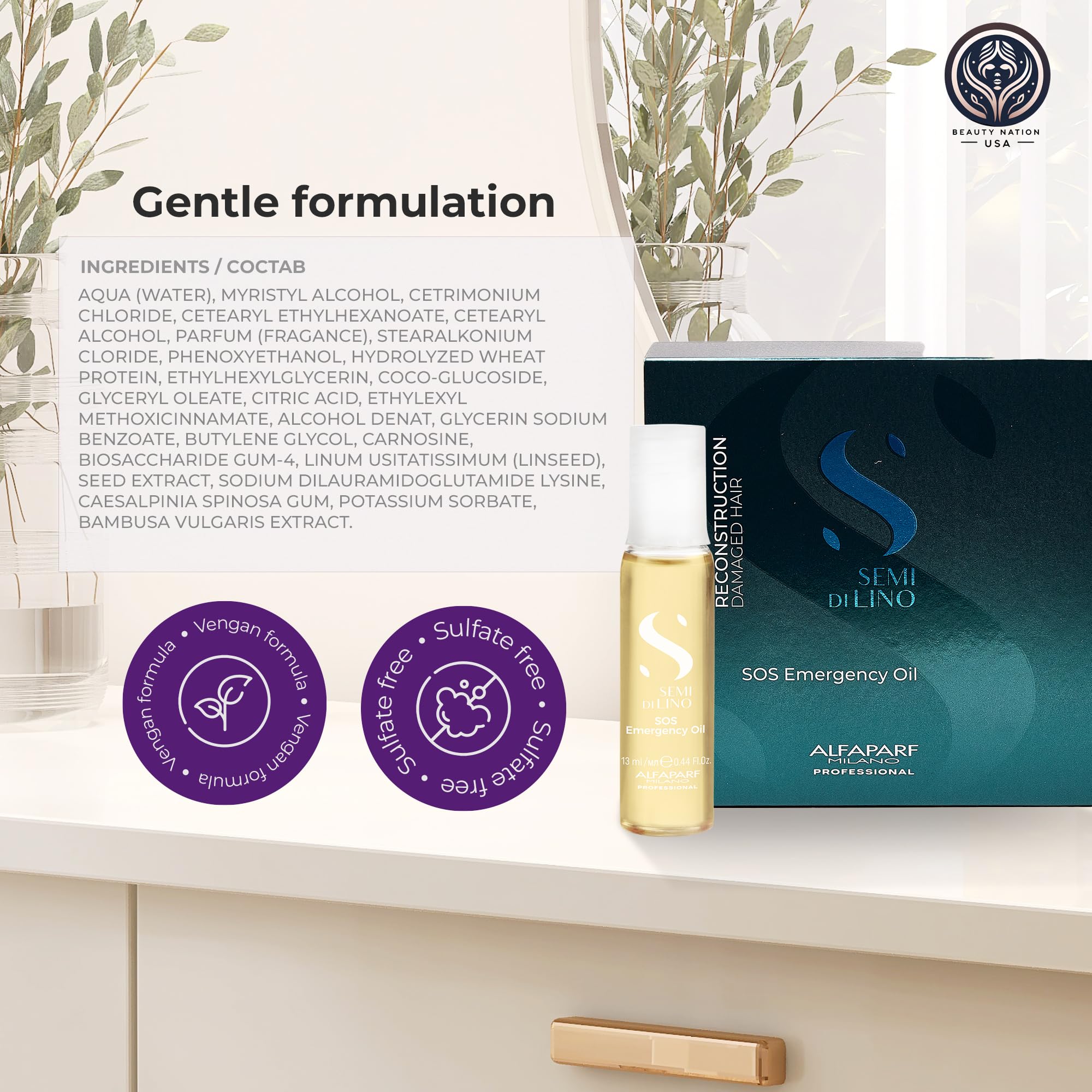 Alfaparf SOS Reconstruction Reparative Emergency Oil — 6 Vials + Conditioning Cap | Beauty Nation USA