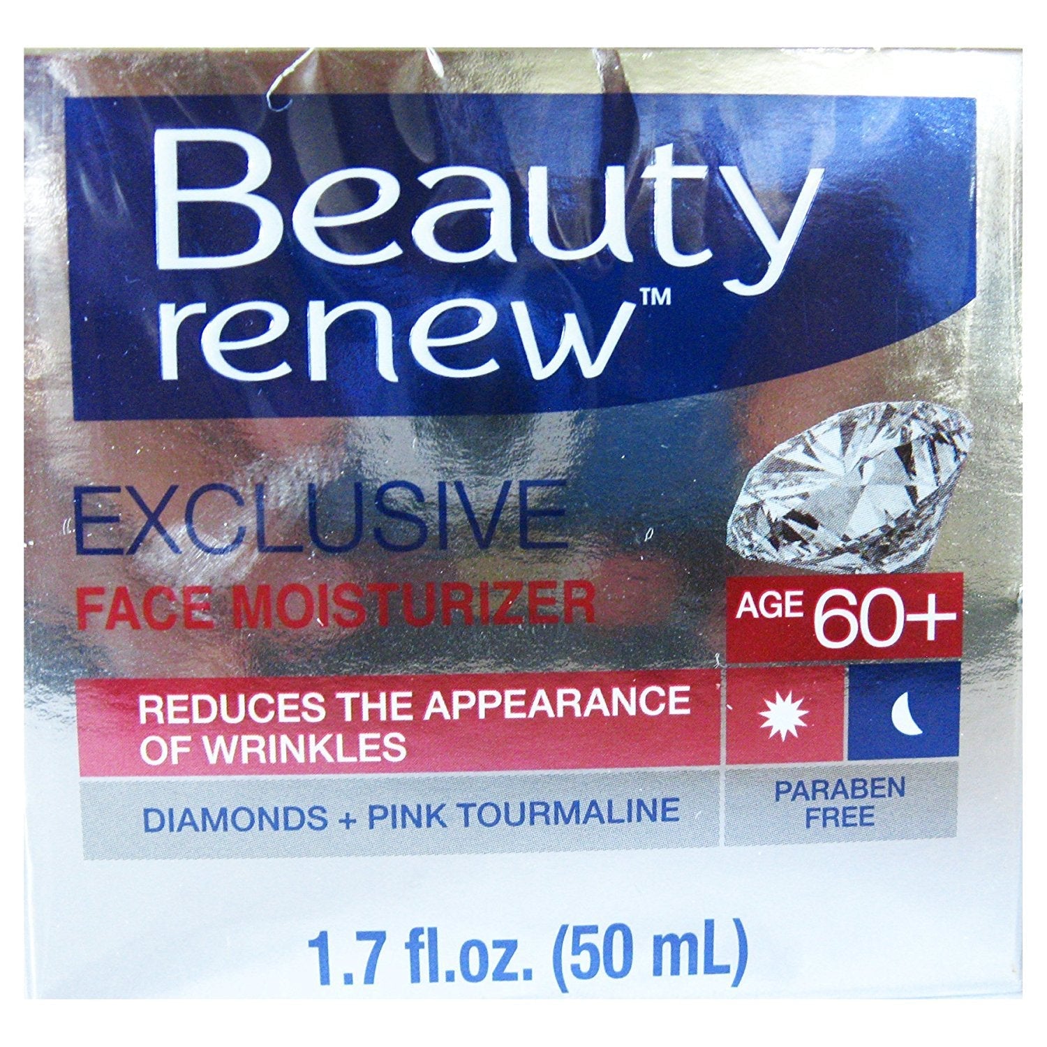 Beauty Renew 60+ Exclusive Day & Night Moisturizer Cream with Diamond and Pink Tourmaline