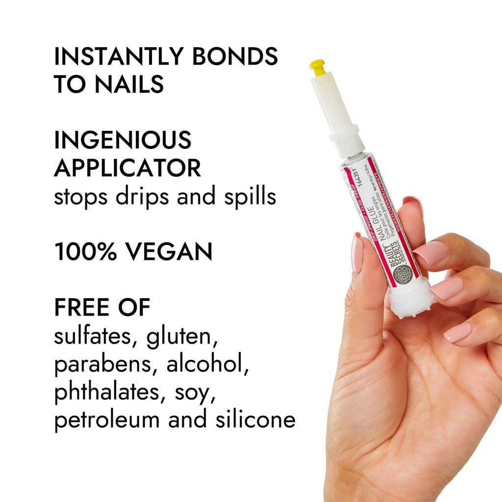 Beauty Secrets Drip & Clog Proof Nail Glue (2 Pack) – Instant Bond & Mess-Free Applicator