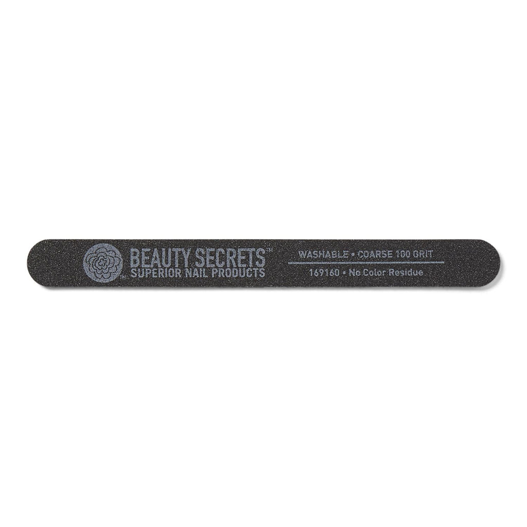Beauty Secrets Drip & Clog Proof Nail Glue with Black Coarse 100 Grit File – 1 Pack Bundle