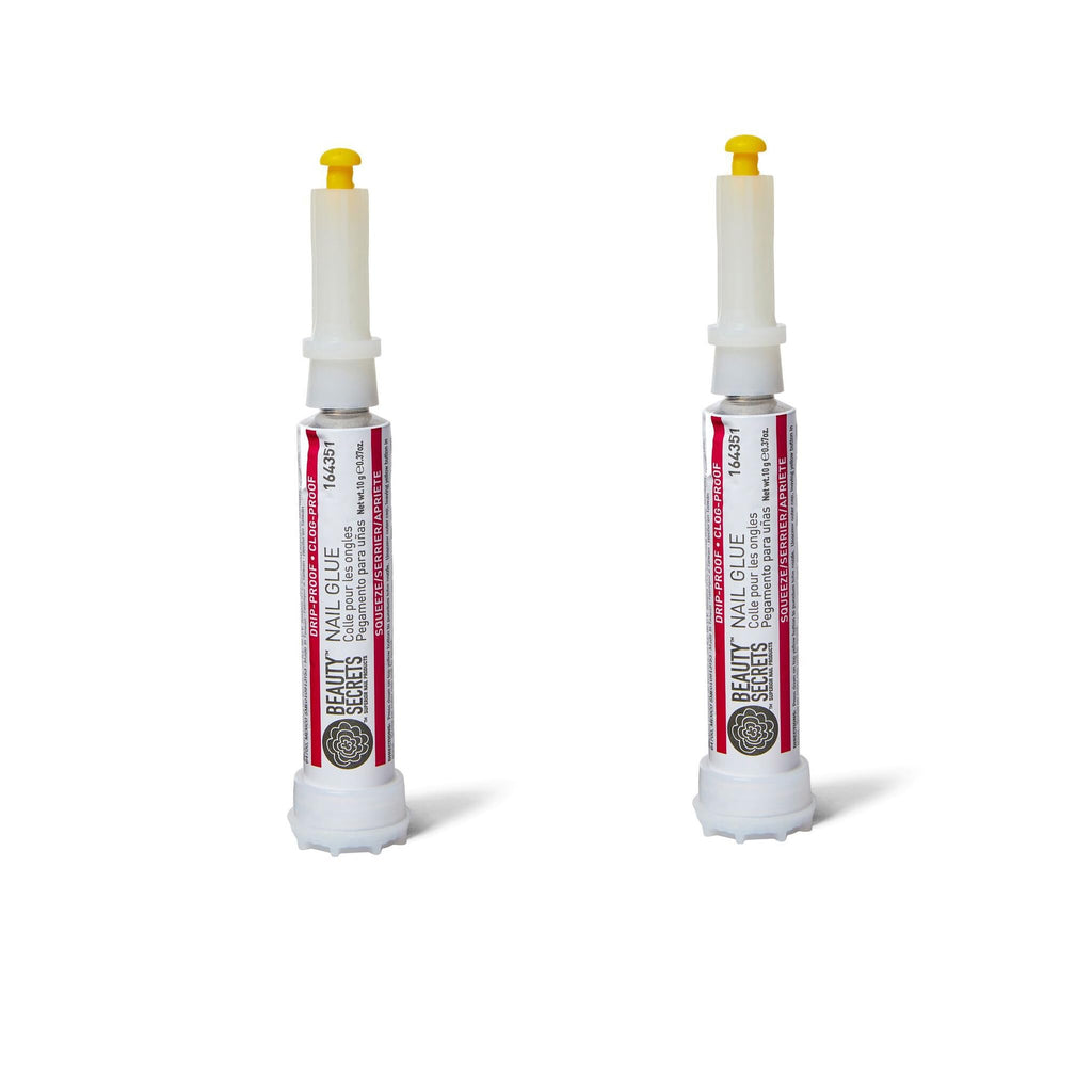 Beauty Secrets Drip & Clog Proof Nail Glue (2 Pack) – Instant Bond & Mess-Free Applicator