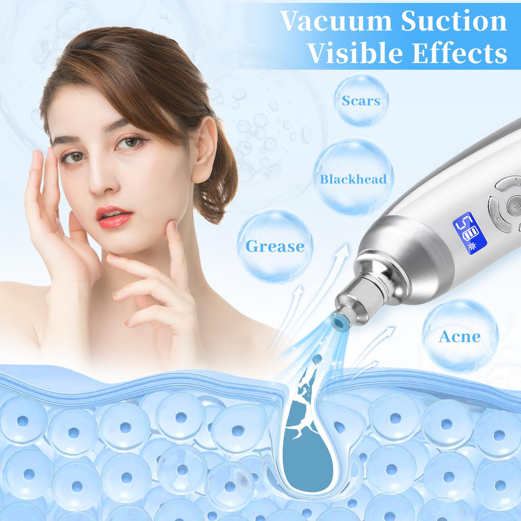 Beauty Star Upgraded Cordless Diamond Micro-dermabrasion Machine | Portable Facial Skin Care & Pore Vacuum Kit