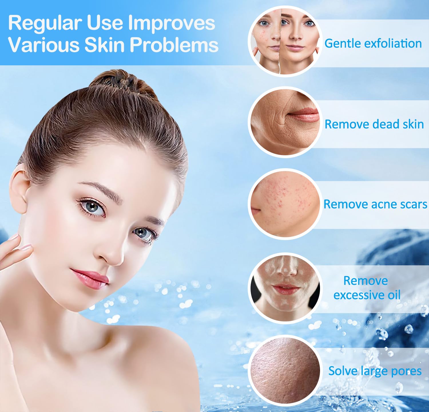 Beauty Star Upgraded Cordless Diamond Micro-dermabrasion Machine | Portable Facial Skin Care & Pore Vacuum Kit