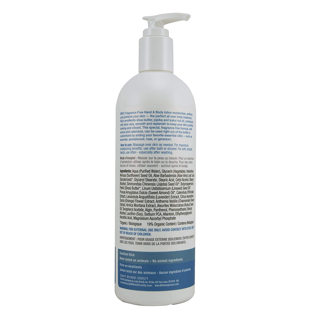 Beauty Without Cruelty Botanical Lotion Fragrance Free – 16 oz, 2 Pack