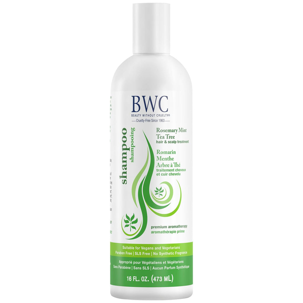 Beauty Without Cruelty Shampoo – Clarifying Rosemary Mint Tea Tree, SLS-Free, Vegan, 16 oz
