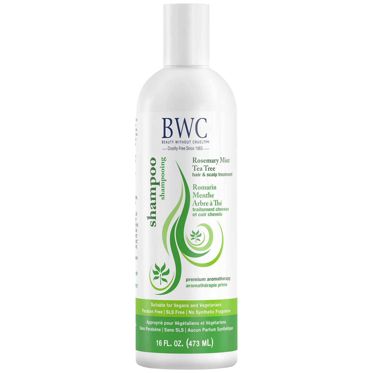 Beauty Without Cruelty Shampoo – Clarifying Rosemary Mint Tea Tree, SLS-Free, Vegan, 16 oz