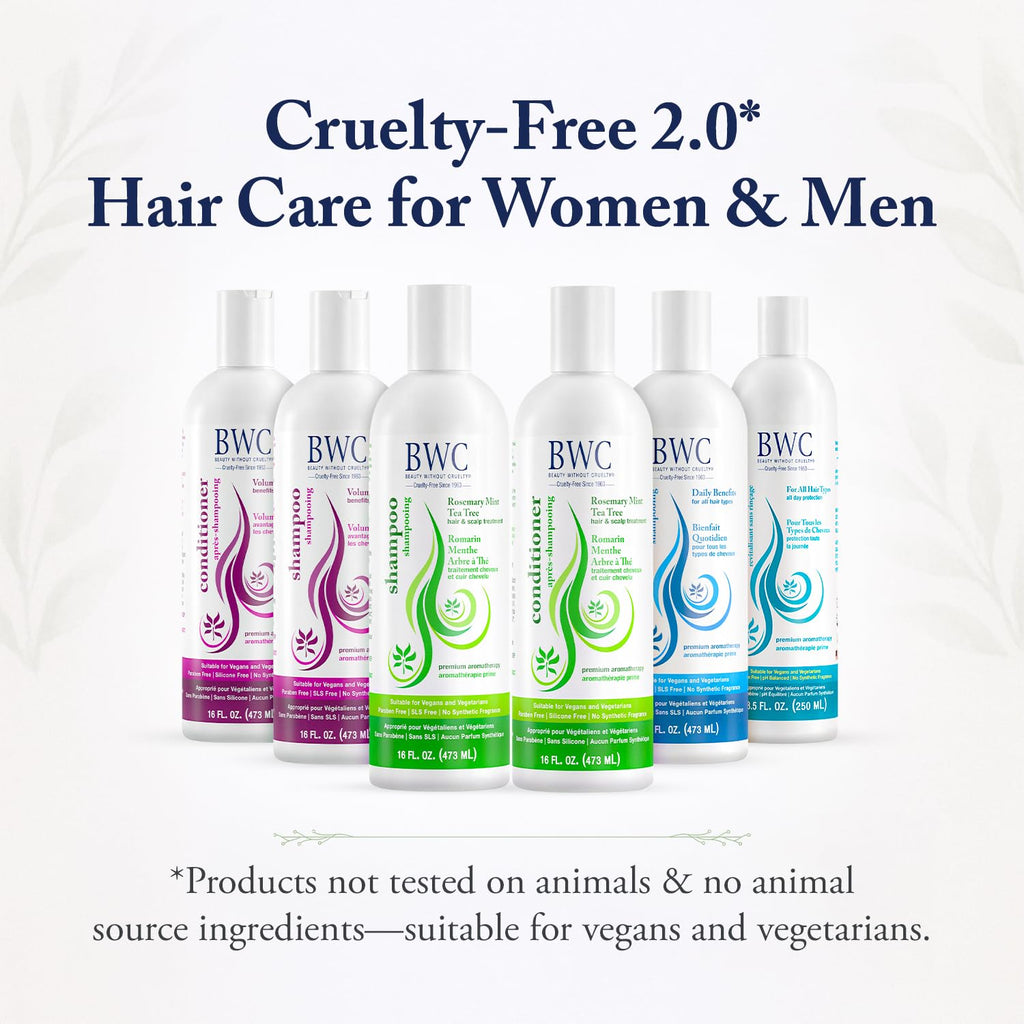 Beauty Without Cruelty Shampoo – Clarifying Rosemary Mint Tea Tree, SLS-Free, Vegan, 16 oz