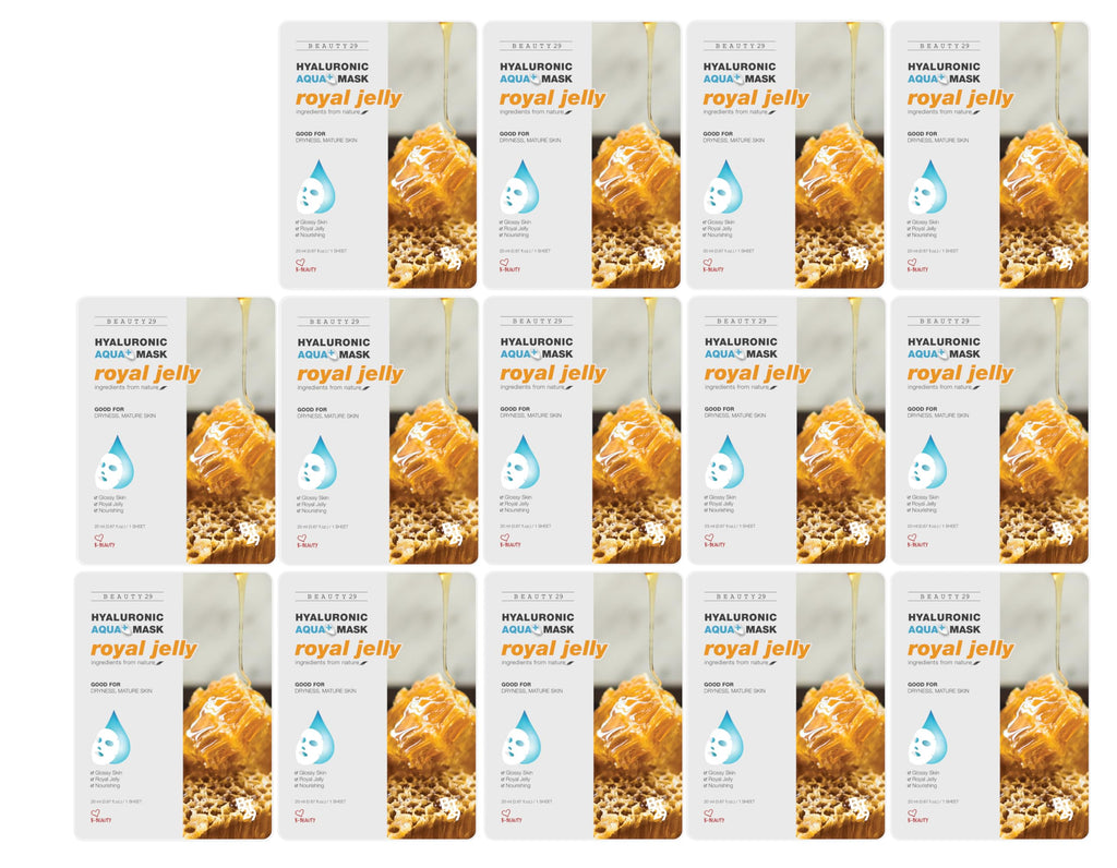BEAUTY29 Hyaluronic Aqua Plus Mask 14-Pack – Hydration & Soothing (Royal Jelly)