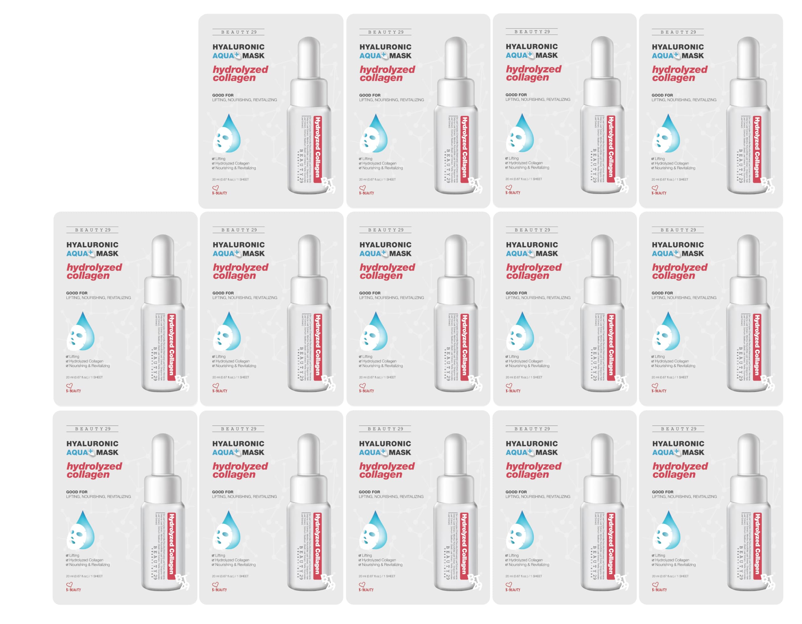 BEAUTY29 Hyaluronic Aqua Plus Essence Mask — 14-Sheet Full Face Hydration Set (2 Weeks)