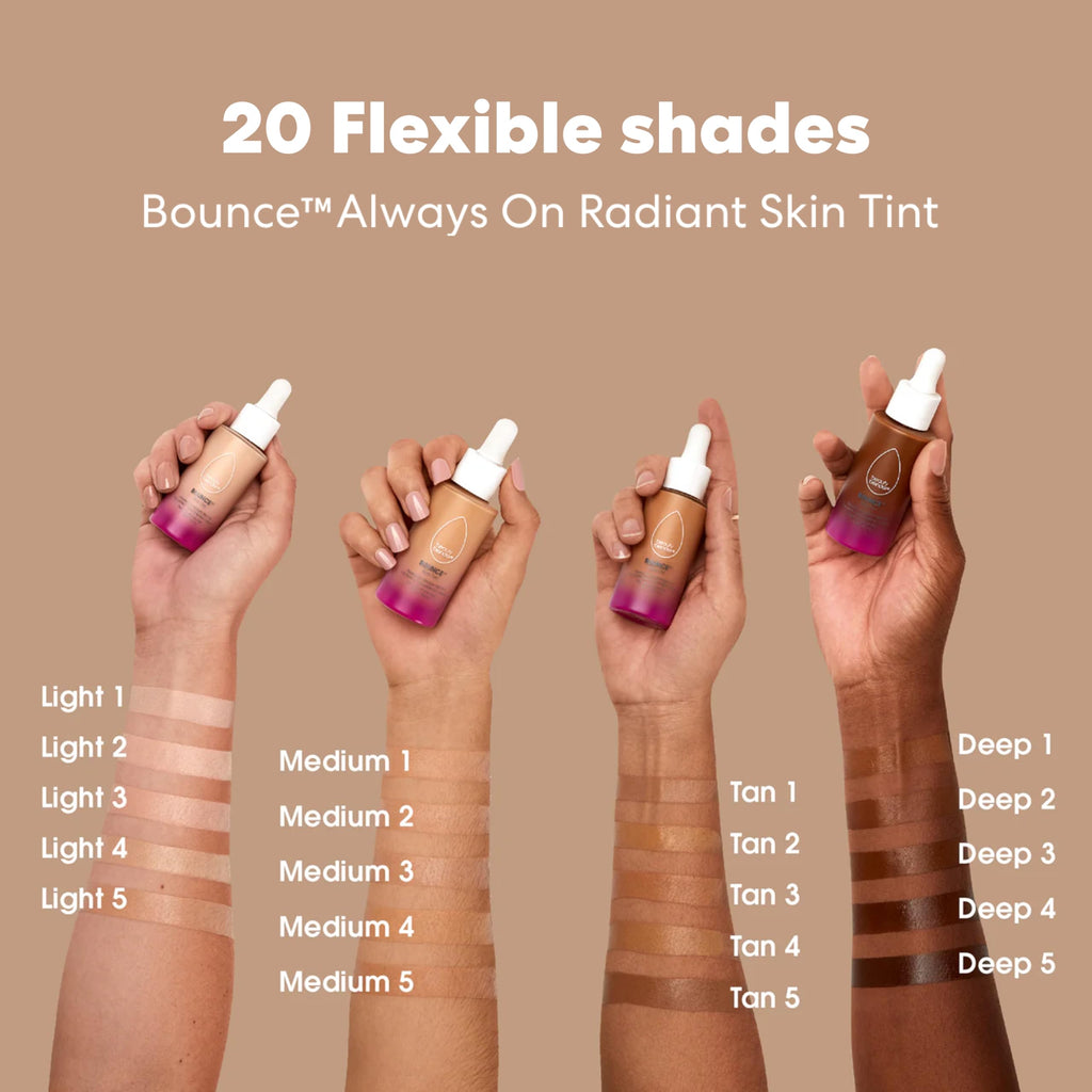 Beautyblender 12-Hour Always on Radiant Skin Tint – Hydrating Serum Foundation (Medium 2)
