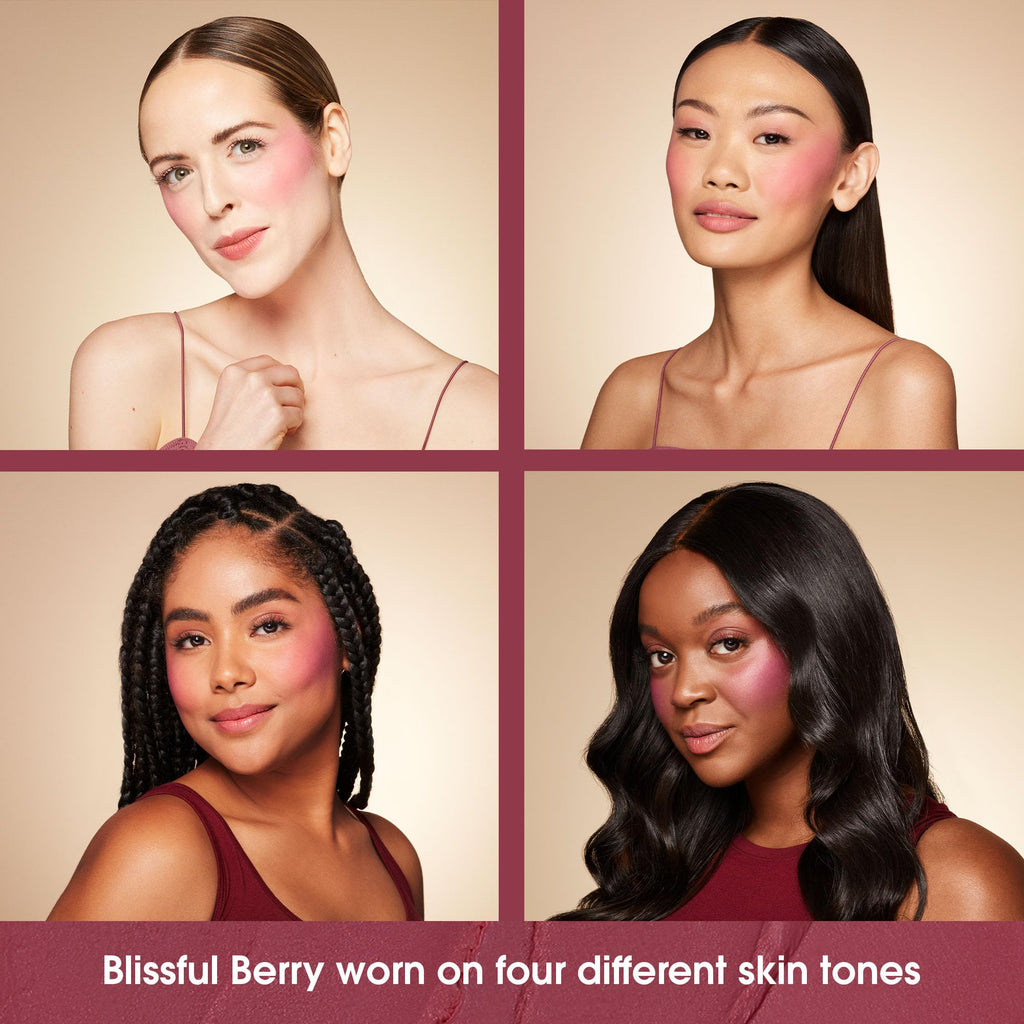 Beautyblender Bounce Liquid Whip Cream Blush – Dewy, Buildable Color in Blissful Berry (Vegan)