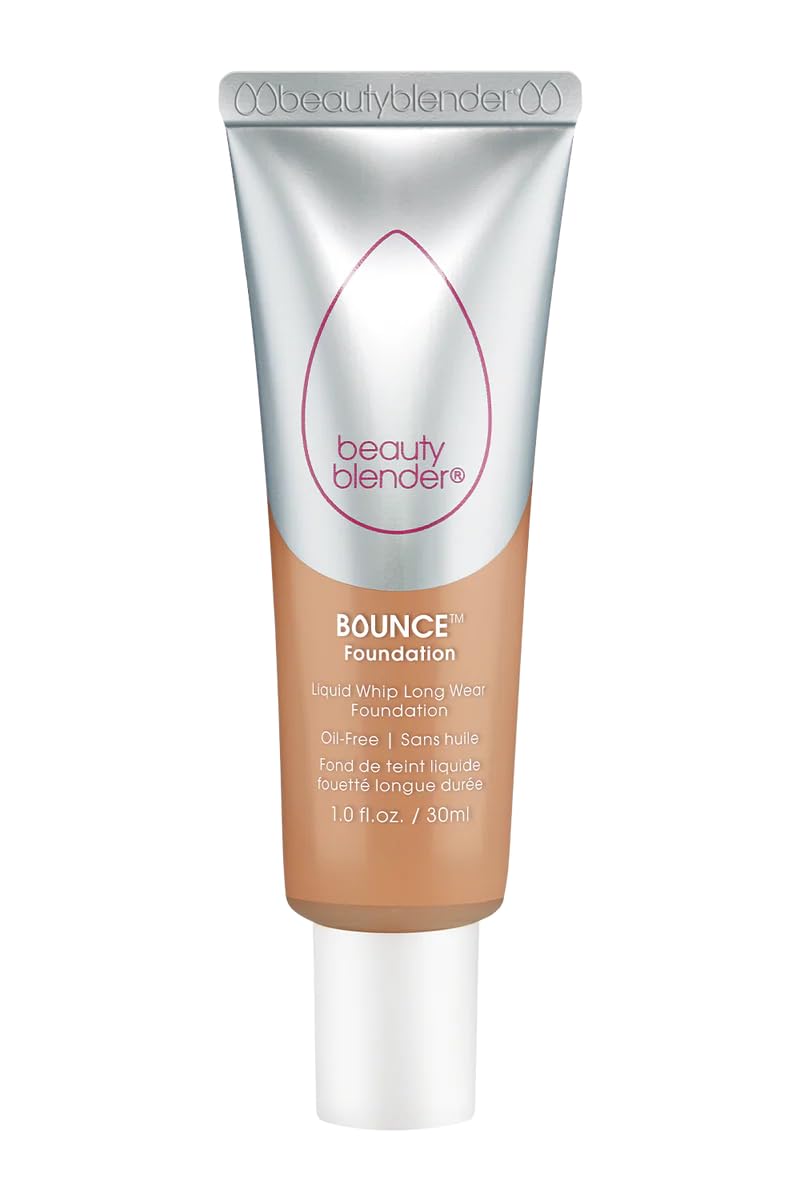 Beautyblender Bounce Liquid Whip Foundation – Full Coverage Matte, Oil-Free, 24-Hour Wear (3.45 N Med Bronze)