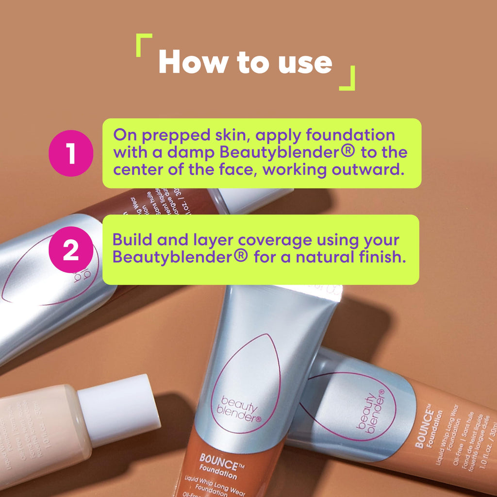 Beautyblender Bounce Liquid Whip Foundation 4.70 C Deep Ebony – Full Coverage Matte, Oil-Free