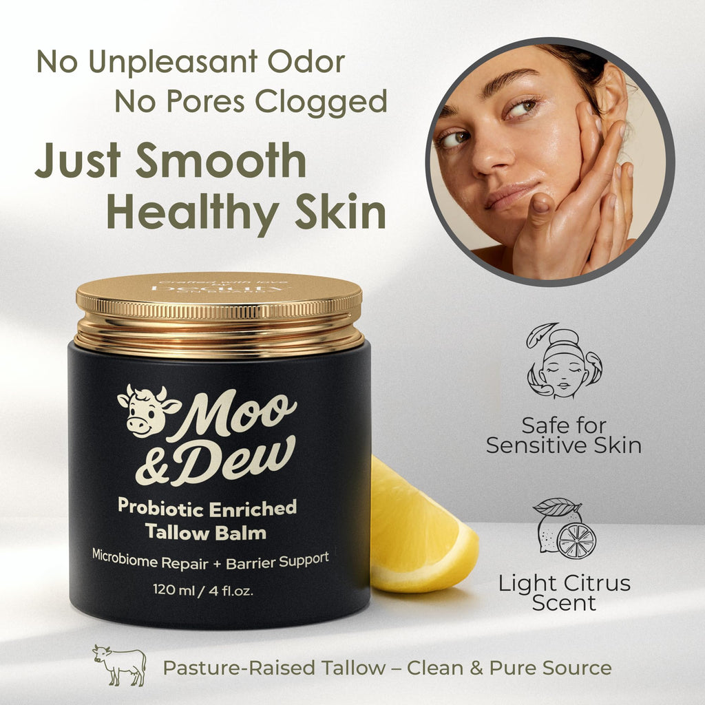 BeautyOnBoard Beef Tallow for Skin & Face – Probiotic-Enriched Moisturizer with Citrus