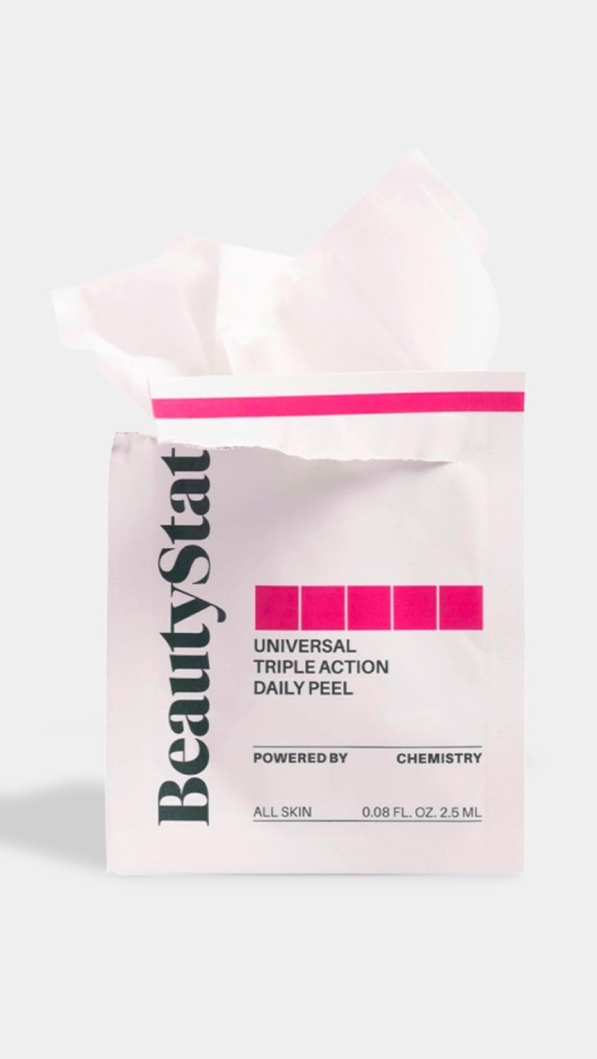 BeautyStat Triple Action One-Step Daily Exfoliating Peel Pad — Uneven Tone & Texture, Enlarged Pores (Made in USA)