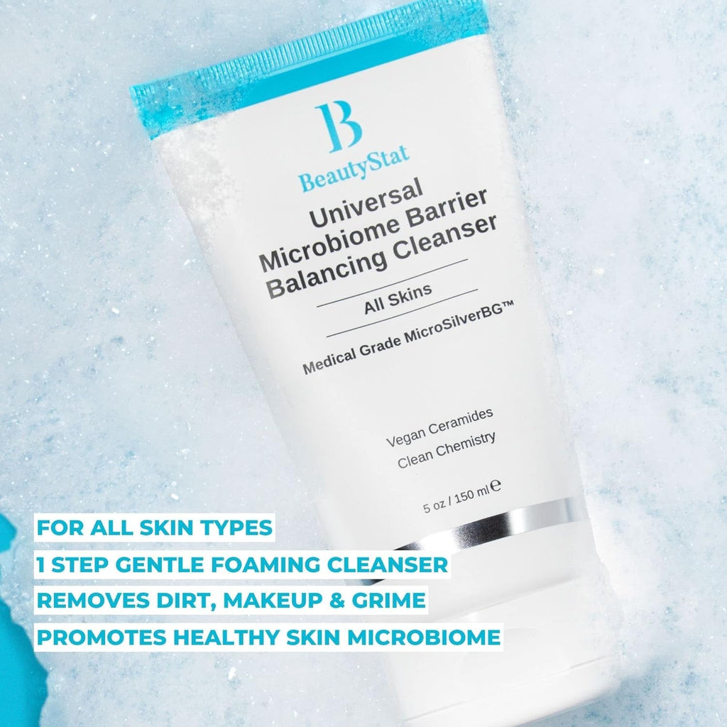 BeautyStat Brighten & Strengthen Travel Starter Kit | Universal C Skin Refiner, Probiotic Moisture Boost Cream & Microbiome Purifying Cleanser + 3 Peels