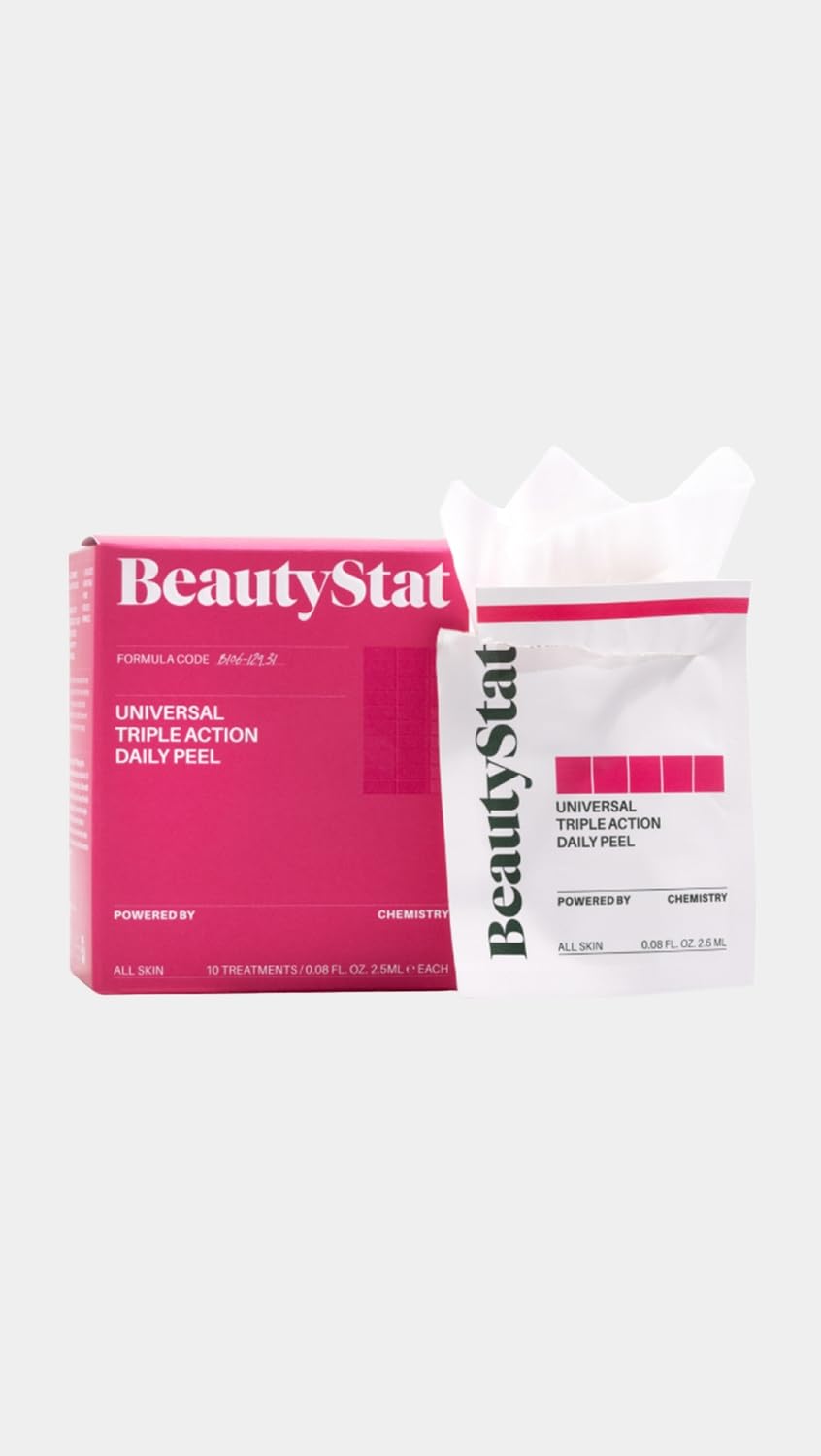 BeautyStat Triple Action One-Step Daily Exfoliating Peel Pad — Uneven Tone & Texture, Enlarged Pores (Made in USA)