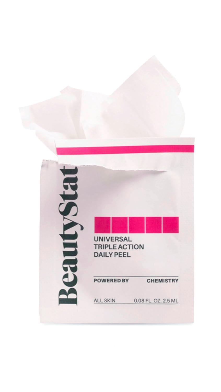 BeautyStat Triple Action One-Step Daily Exfoliating Peel Pad — Uneven Tone & Texture, Enlarged Pores (Made in USA)