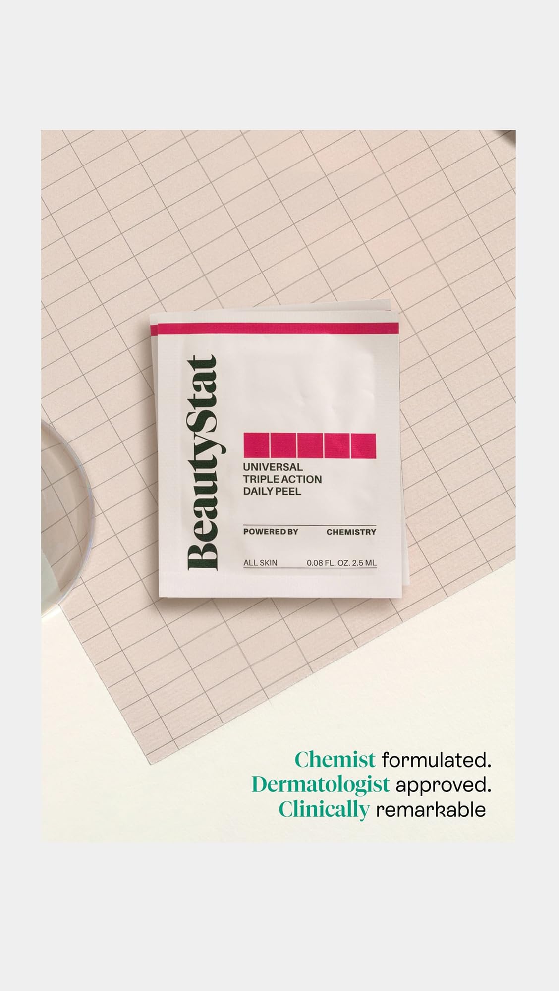 BeautyStat Triple Action One-Step Daily Exfoliating Peel Pad — Uneven Tone & Texture, Enlarged Pores (Made in USA)