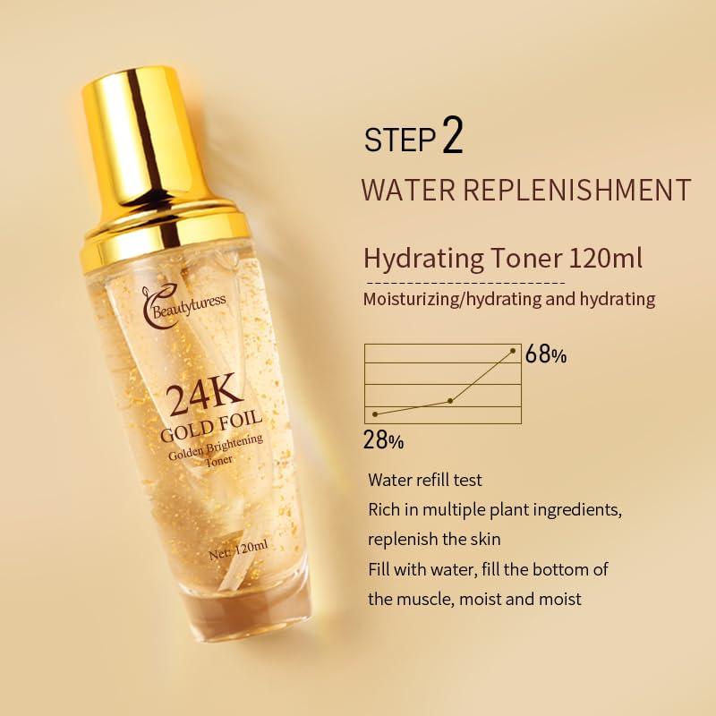 BEAUTYTURESS 9-Piece Skincare Set for Women – Hypoallergenic & Hydrating with Collagen & Hyaluronic Acid