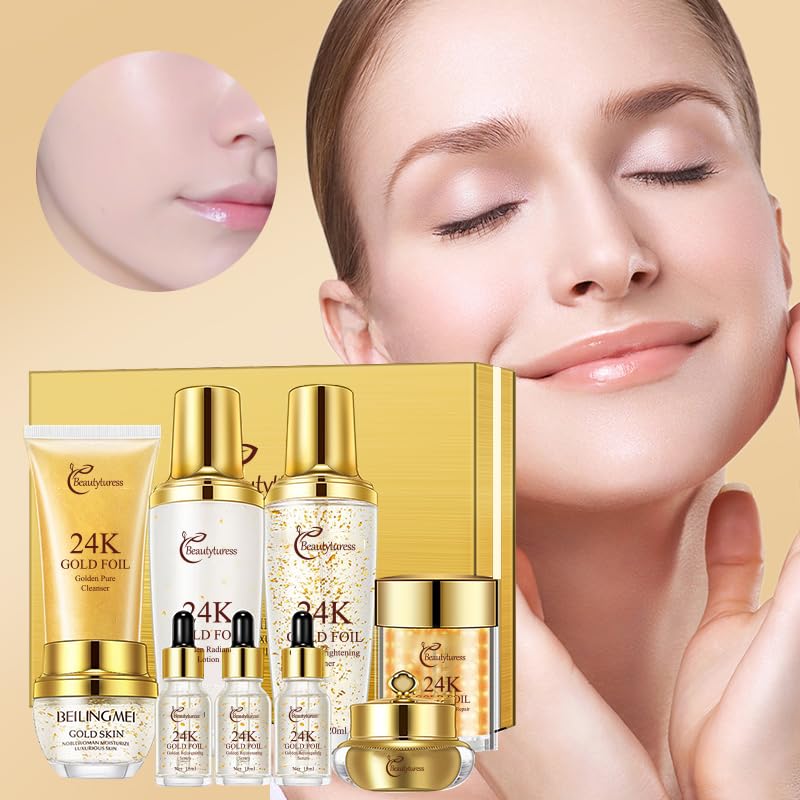 BEAUTYTURESS 9-Piece Skincare Set for Women – Hypoallergenic & Hydrating with Collagen & Hyaluronic Acid