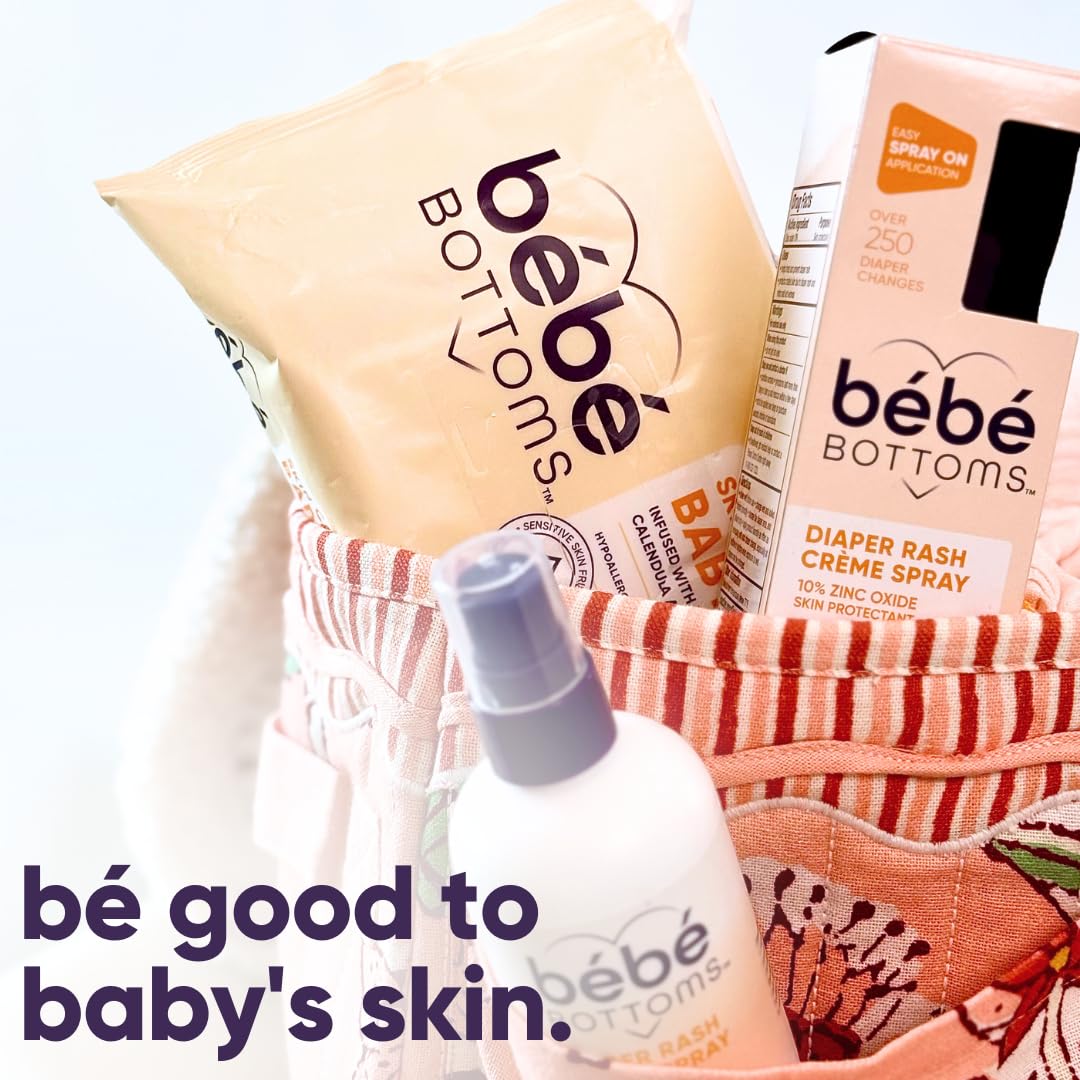 BEBE BOTTOMS Hypoallergenic Facial Cloths & Baby Wipes – Fragrance-Free, Paraben-Free, Sensitive-Skin Safe – 224 Count