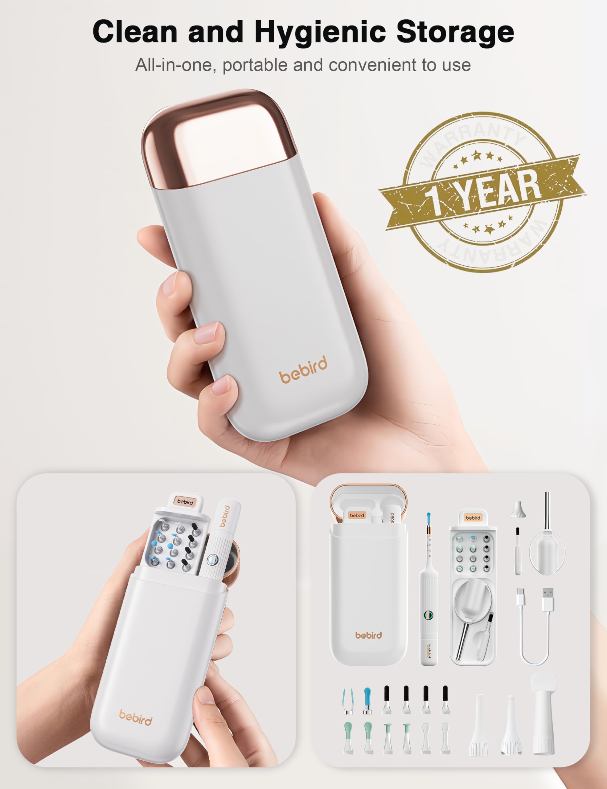 BEBIRD Earsight Plus Ear Wax Removal Tool Camera – 1080P WiFi Visual Otoscope