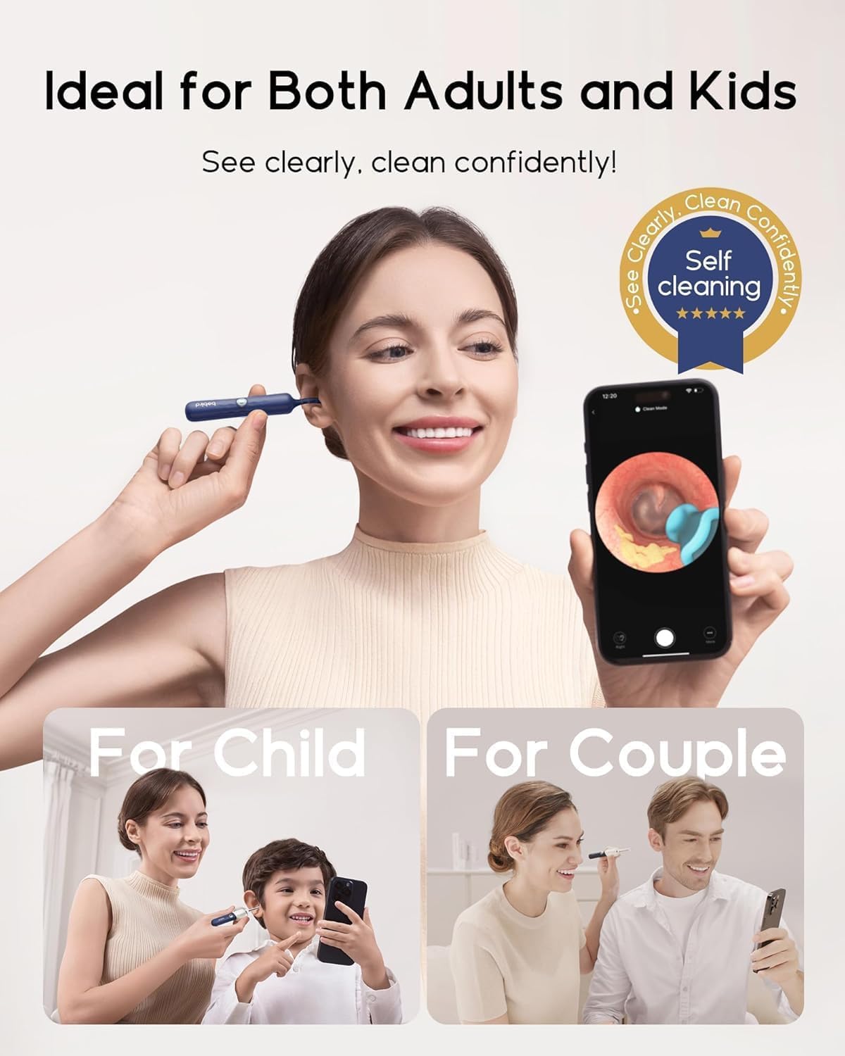 BEBIRD Earsight Plus D39R Ear Camera & Wax Remover | Family Ear Cleaning Kit (FSA/HSA Eligible)