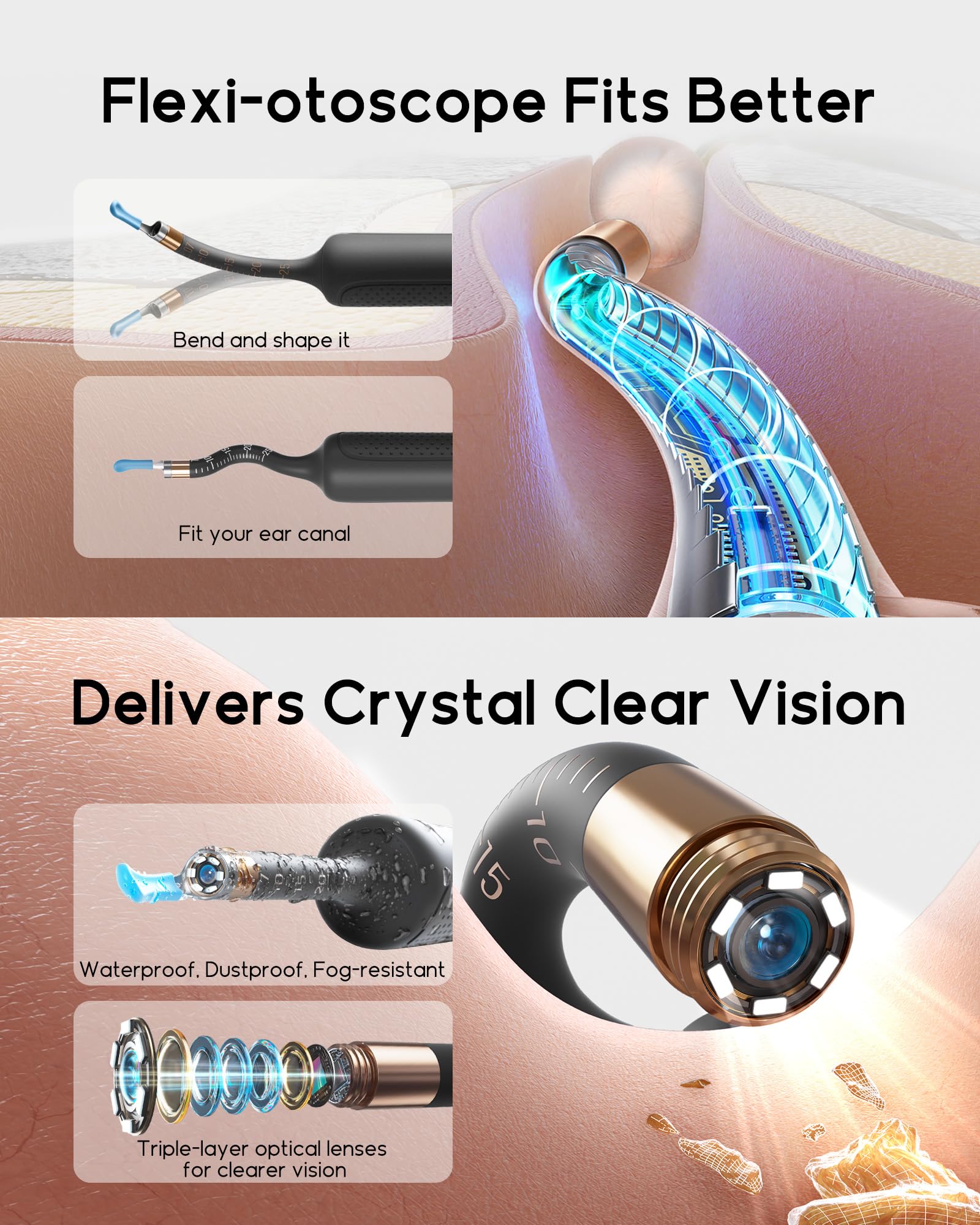BEBIRD Earsight Plus R37R Ear Cleaning Camera | Wireless Otoscope, 4 Tips, Soft Silicone Tip, 3P Waterproof HD — FSA/HSA Eligible