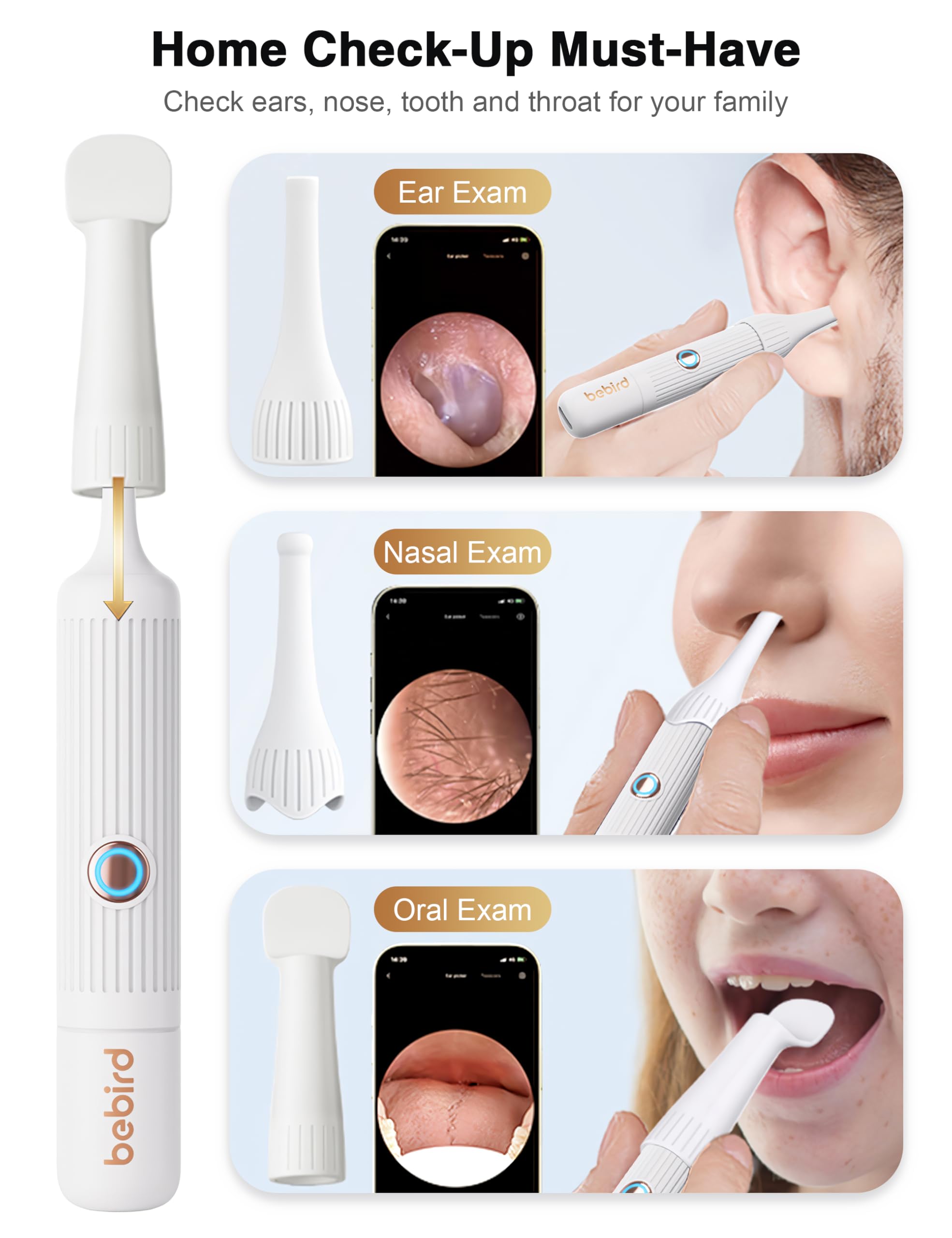 BEBIRD Earsight Plus Ear Wax Removal Tool Camera – 1080P WiFi Visual Otoscope
