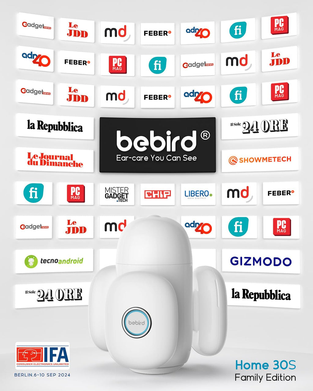 BEBIRD Home 30S Ear Care System – Flexible Scope, UVC Light & Visual Ear-Drops Kit