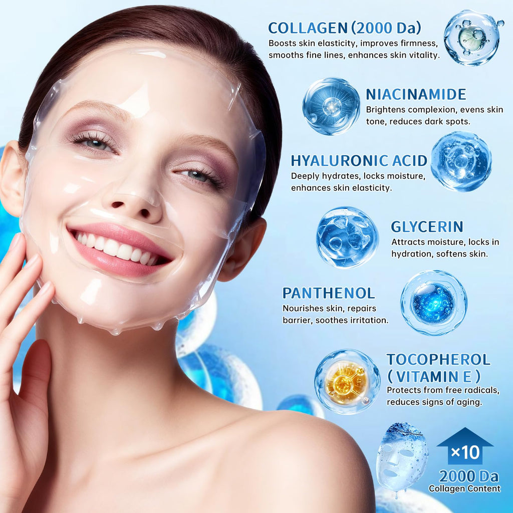 BECHOICEN Collagen Skincare Set – 7-Piece Hydrating Face Care Kit